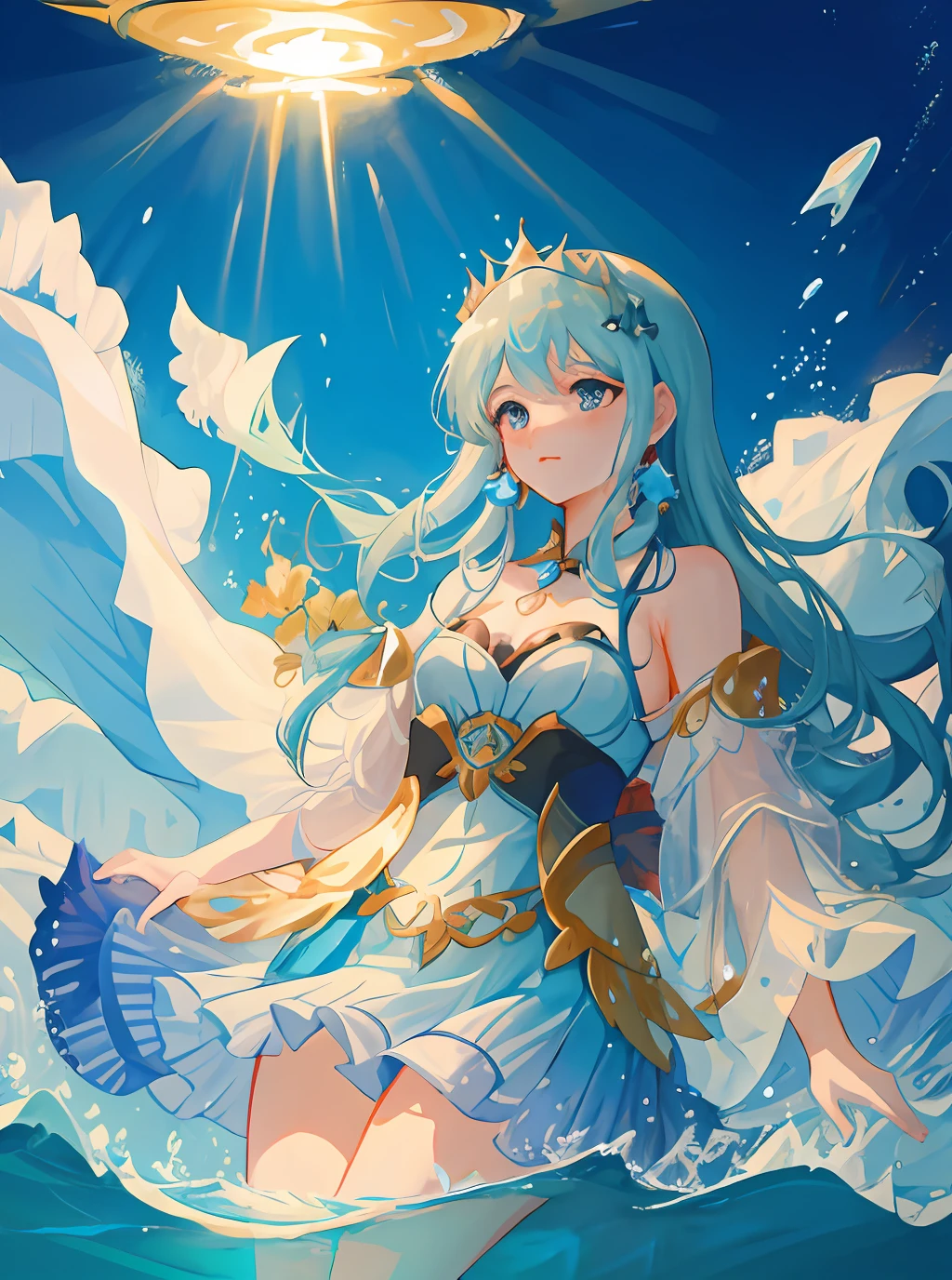 Water princess, genshim impact style