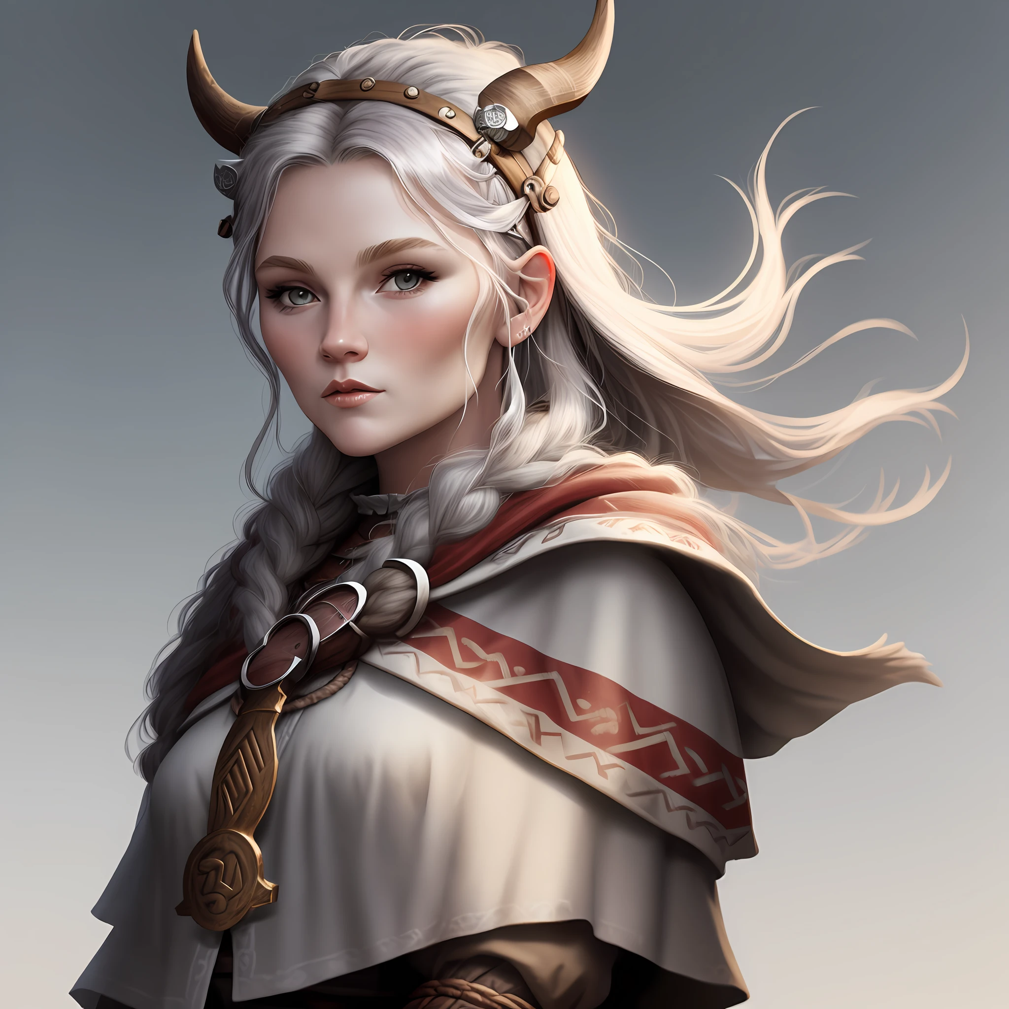 (Viking woman, sticker style, simple background)