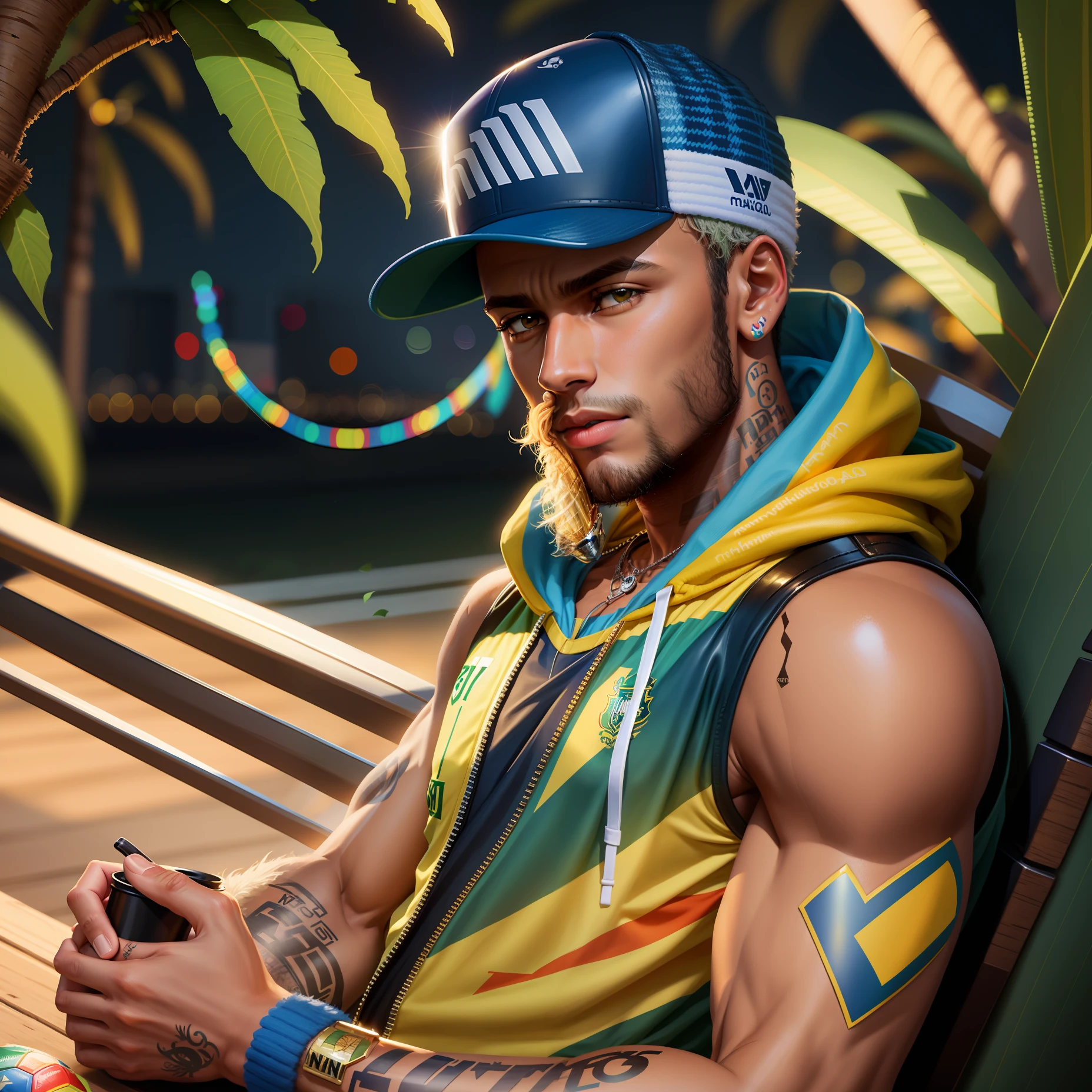 Neymar with the world cup cup