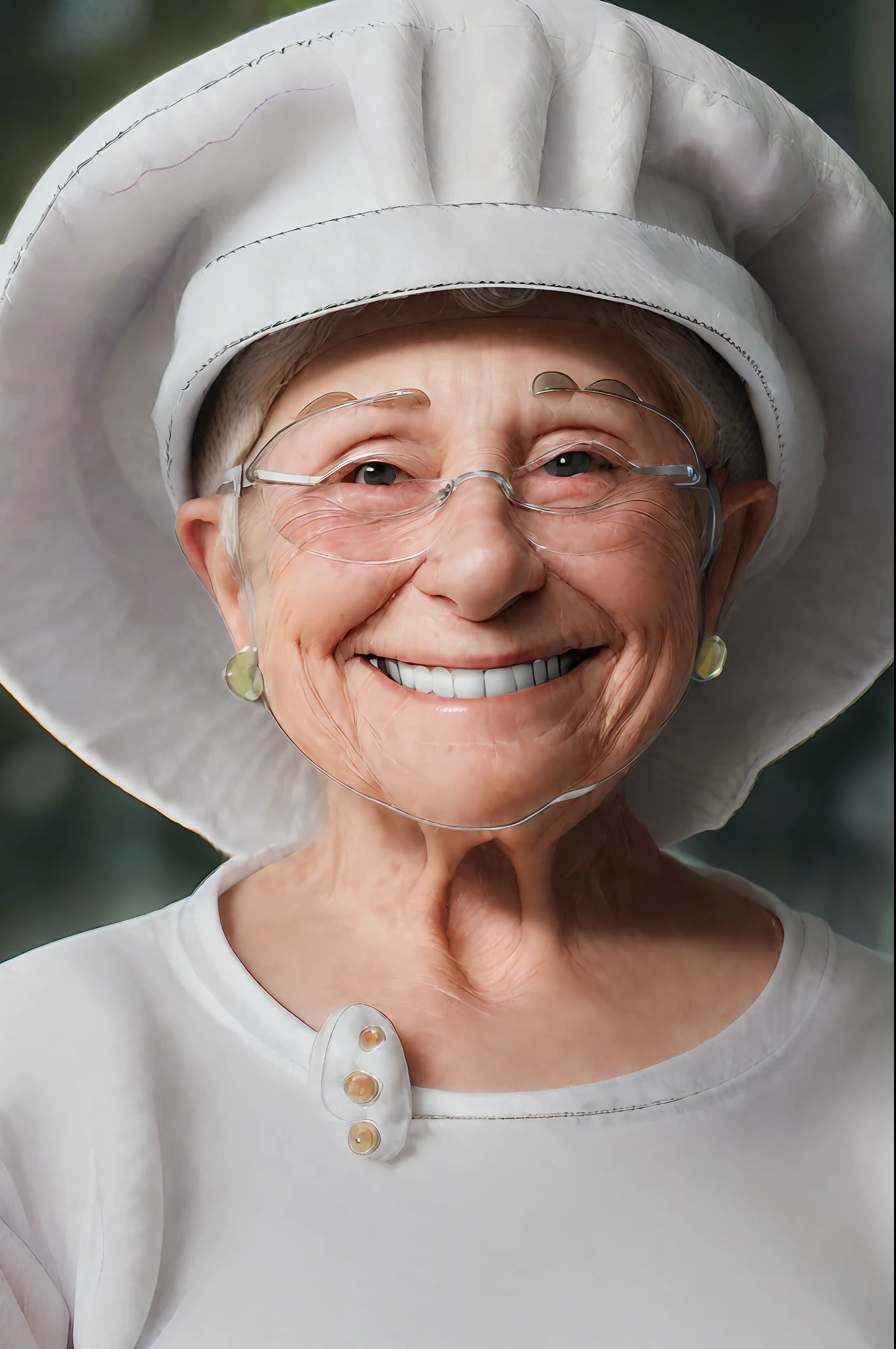 ((best quality)), (detailed), (high resolution and sharpness:1.4), (cute grandma smiling in white cook outfit and hat:1.8), (latin woman face:1.5), (close-up:1.4 ), (centered:1.5), (against dark background:1.3), (looking into camera lens:1.4), (bright eyes:1.3), (window lighting:1.4), (perfect studio lighting:1, 3), (sharp focus:1.4), (high resolution photography:1.2), ultra detailed, highly detailed, (high definition:1.2), (perfect composition:1.2), intricate, (cute and beautiful:1.3), photography award-winning, professional color grading, (in pixar style:1.5)