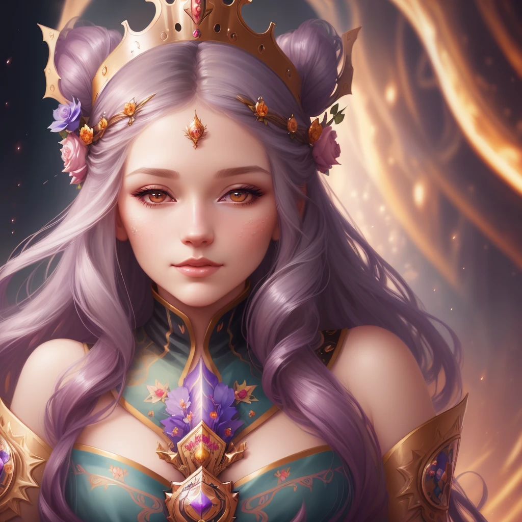 a close up of a woman with long hair and a crown on her head, digital art by Anna Dittmann, Artstation, fantasy art, beautiful fantasy art portrait, fantasy portrait art, fantasy art portrait, detailed matte fantasy portrait, gorgeous digital art, beautiful fantasy portrait, gorgeous digital painting, artgerm detailed, anna dittman, karol bak uhd