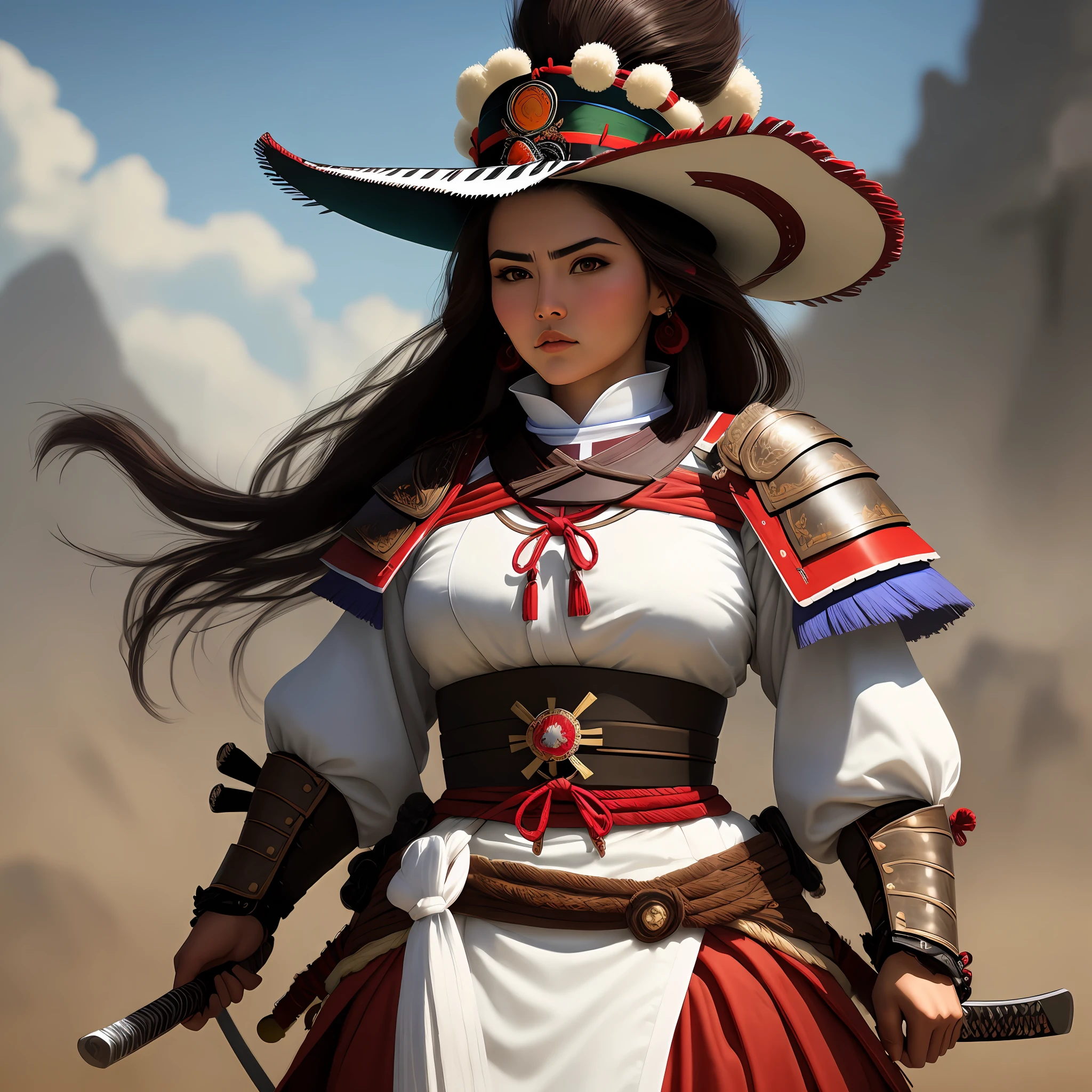 beautiful mexican samurai woman