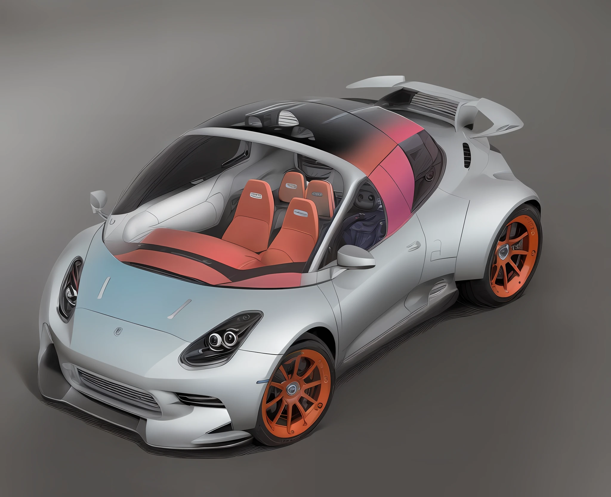 Future cars, rich colors, fantastic colors, random matching