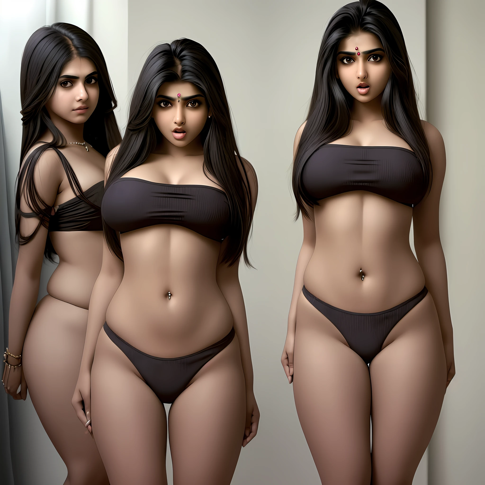 pakistani indian, 1girl, highres, absurdres, disgusted look, disgust, skimpy clothes, tight clothing, angry, disgusted, dark skin, no background