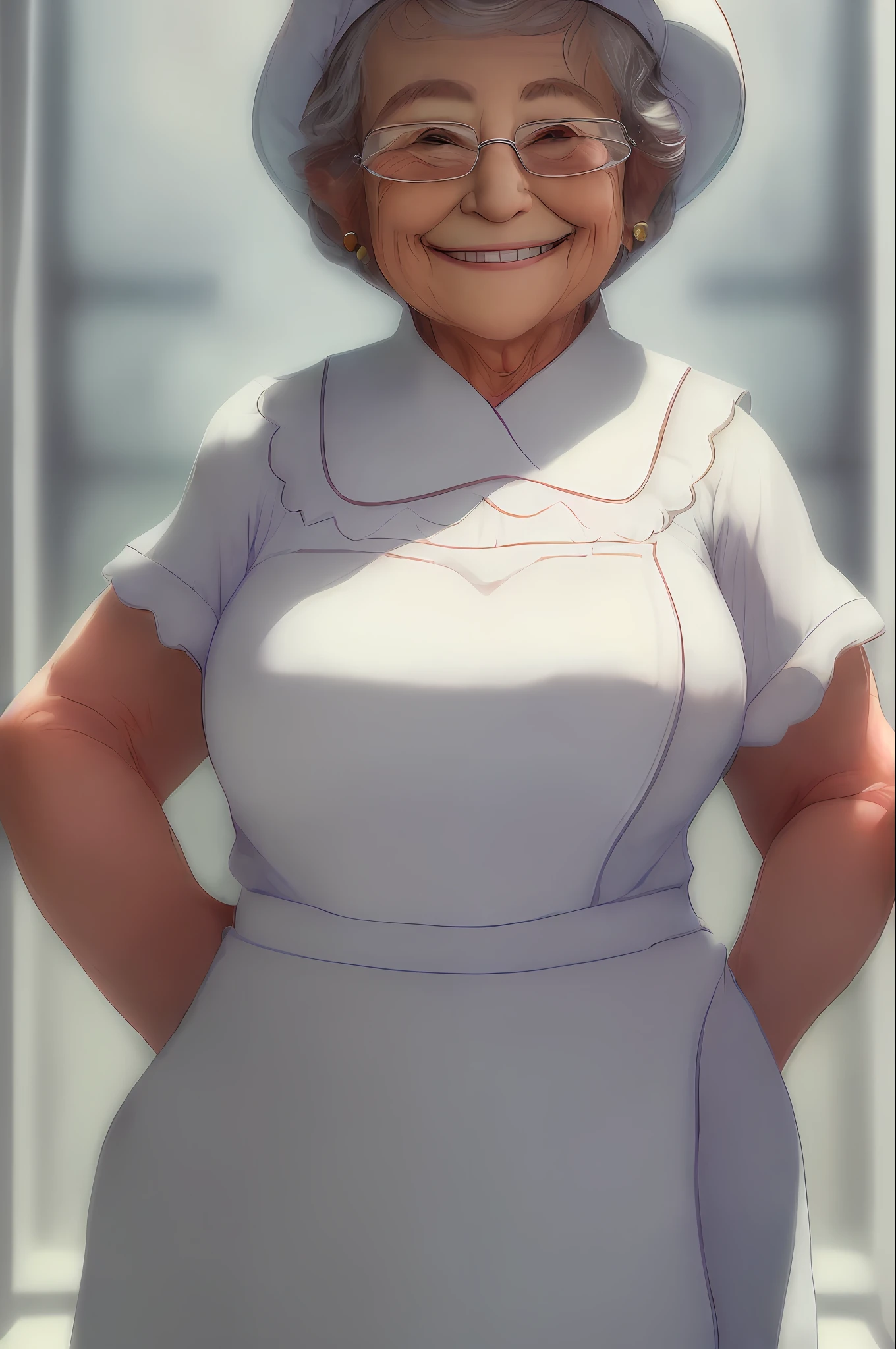 ((best quality)), (detailed), (high resolution and sharpness:1.4), (cute grandma smiling in white cook outfit and hat:1.8), (latin woman face:1.5), (close-up:1.4 ), (centered:1.5), (against dark background:1.3), (looking into camera lens:1.4), (bright eyes:1.3), (window lighting:1.4), (perfect studio lighting:1, 3), parted lips, (sharp focus:1.4), (high resolution photography:1.2), ultra detailed, highly detailed, (high definition:1.2), (perfect composition:1.2), intricate, (cute and beautiful:1.3 ), award-winning photography, professional color grading, (pixar style:1.5)