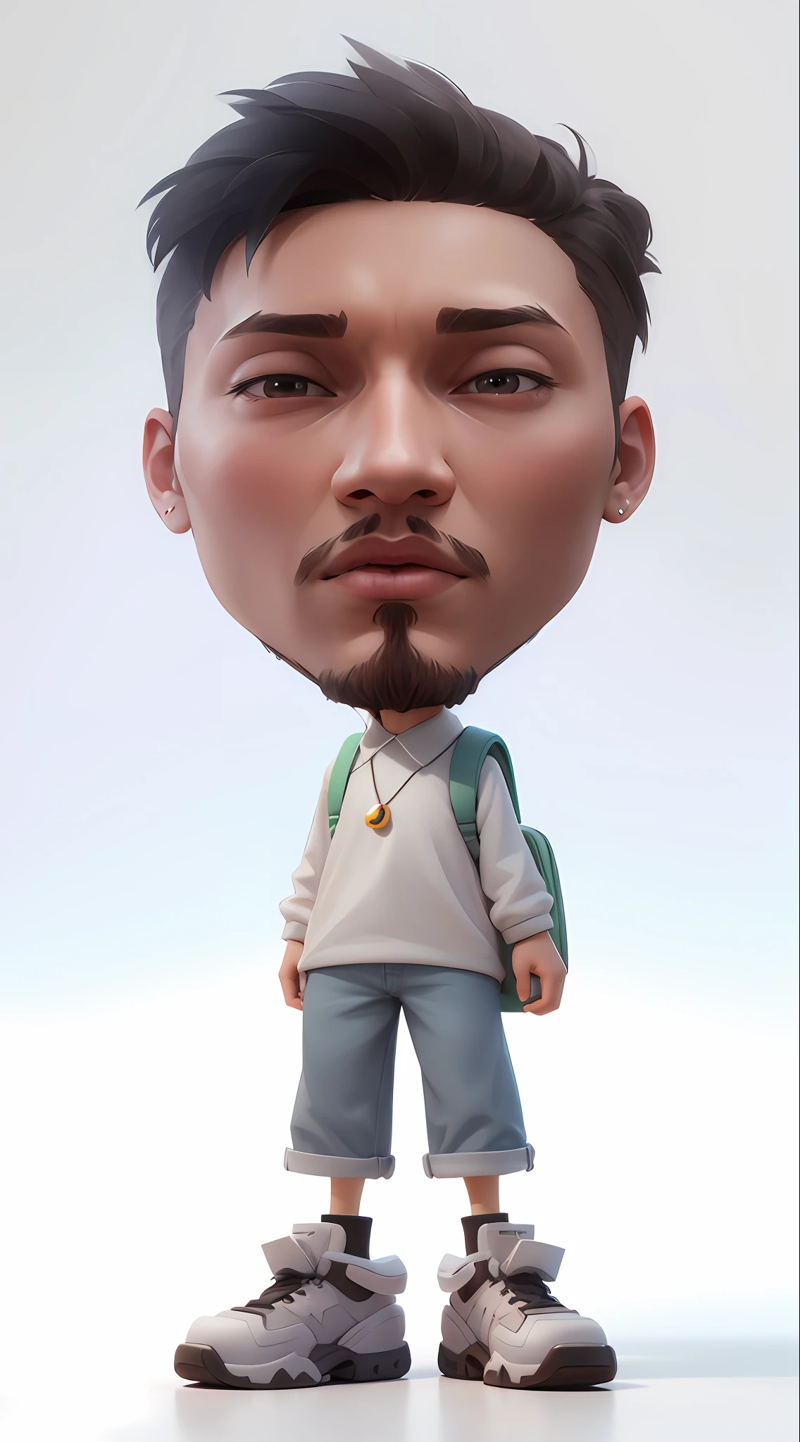 cartoon cute standing in front of a white background, animation character, 3d character, 3 d character, fix head and body, arnold maya render, close up character, 3 d character render, cute cartoon character, toon render keyshot, pixar renderman render, same color tone skin, highly detailed character, stylized character, cartoon character, cute 3 d render, maxwell render，middle parted hairstyle, pixar style,