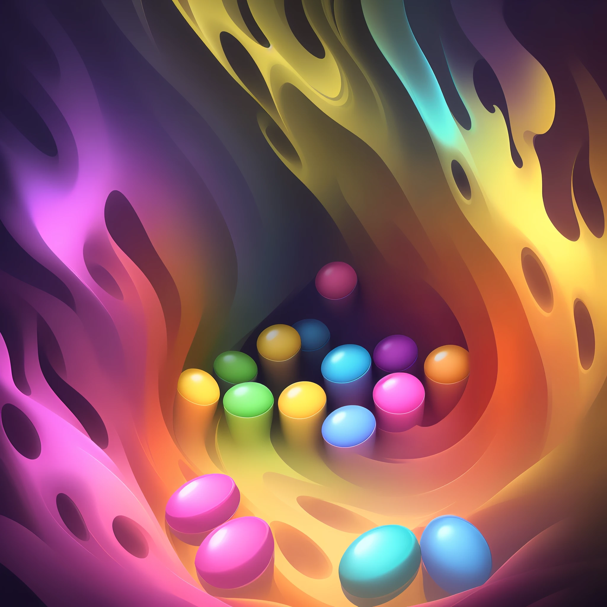 (masterpiece, best quality, ultra-detailed CG unity 8k wallpaper, logo, colorful pills, vibrant colors, dynamic composition, psychedelic, abstract, high resolution)