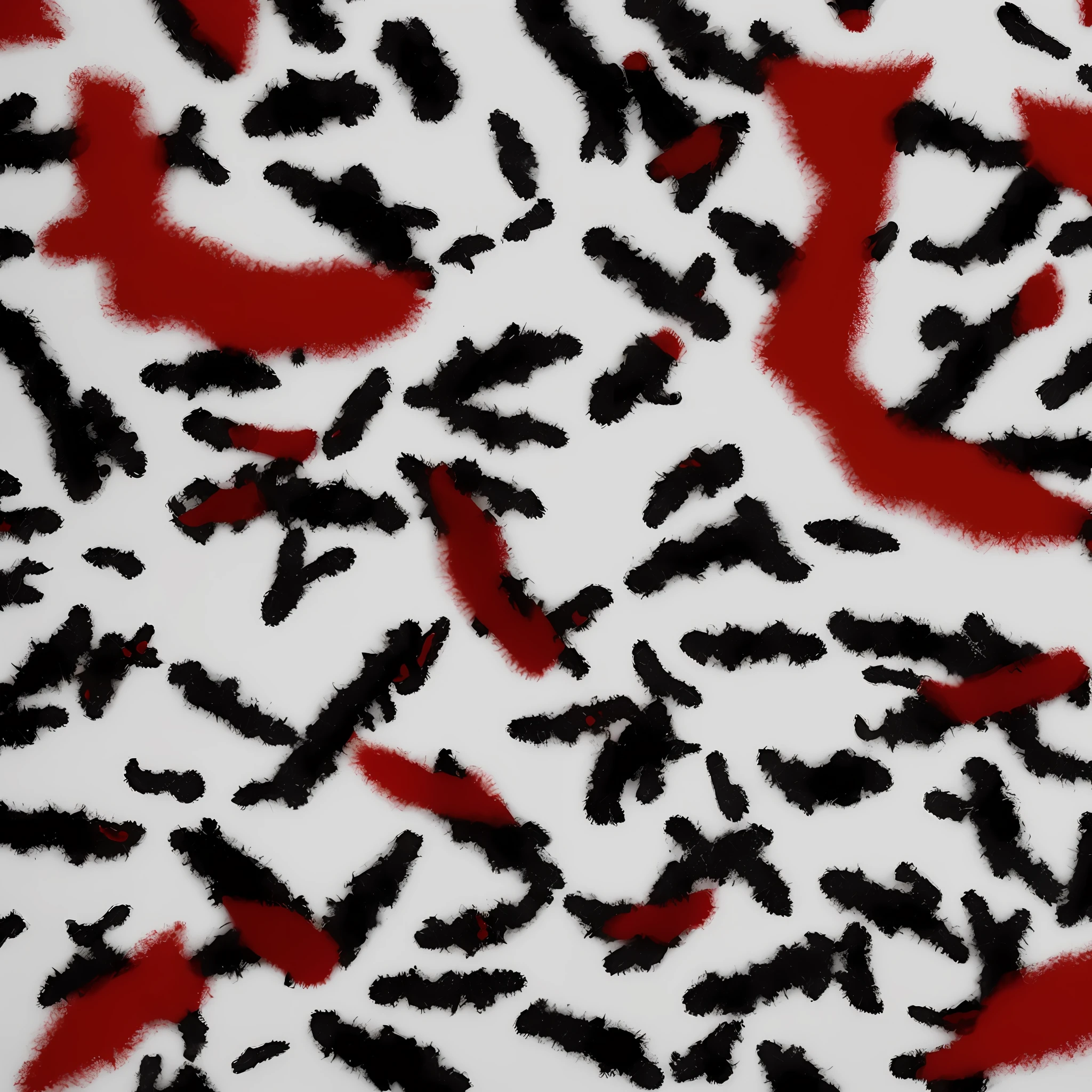 Image of white and red camouflaged claw wounds with the black edges tearing through the screen , jurassic park style , air mist , white background