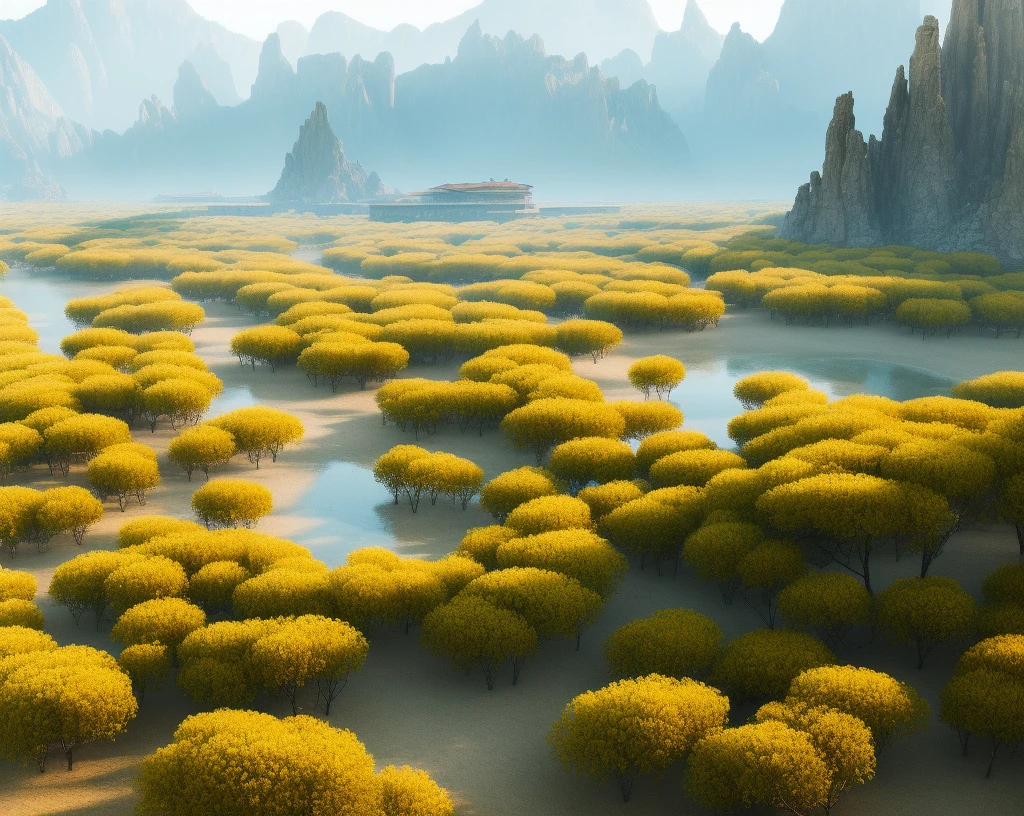 Masterpiece, Best Quality, High Quality, Extremely Detailed CG Unity 8k Wallpaper, Floor Plan, Flowering Landscape, Dry Places Like Empty Desert, Dearest, Sly, Mono Lake, Hackberry, 3D Digital Painting, Award Winning Photography , Bokeh, Depth of Field, HDR , bloom, Chromatic Aberration, Photorealistic, extremely detailed, trending on artstation, trending on CGsociety, Intricate, High Detail, dramatic, art by midjourney,