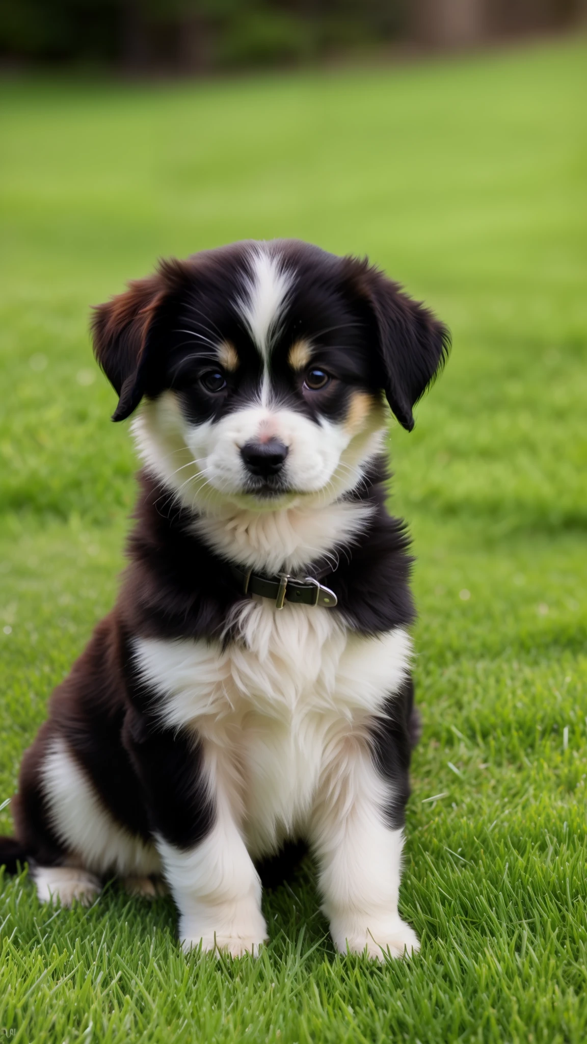 A puppy, happy on the garden lawn, 8k Ultra HD, DSLR, soft lighting, high quality, film grain, Fujifilm XT3--v6