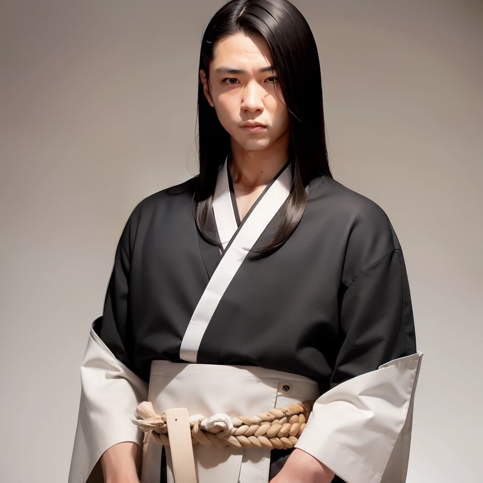 realistic description of what Tanjiro Kamado would look like if he were a real person. He should have Asian features, such as almond-shaped eyes and black hair. His face should have a youthful appearance, but with a determined and courageous look in his eyes. He should have short, tousled hair, with the appearance of having been cut with a blade. His skin should have a light tone, but with a slight tan due to spending time outdoors. He should be wearing simple and practical clothes, such as a shirt and hakama. His posture should be upright and confident, reflecting his brave and protective personality."