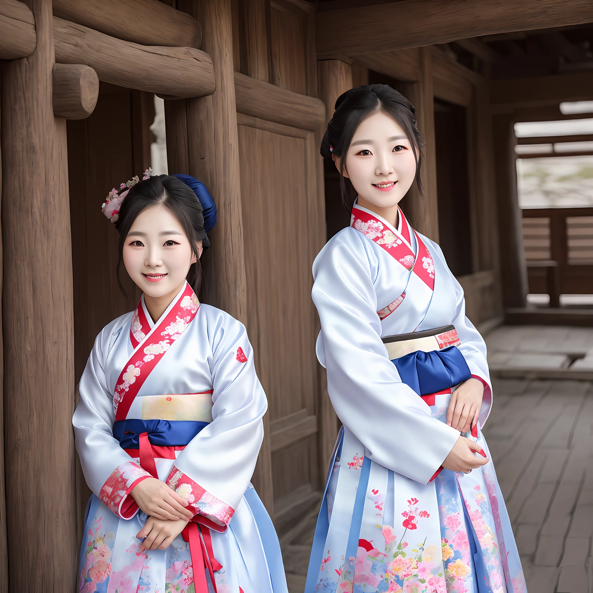 Woman wearing hanbok, hanok, innocence