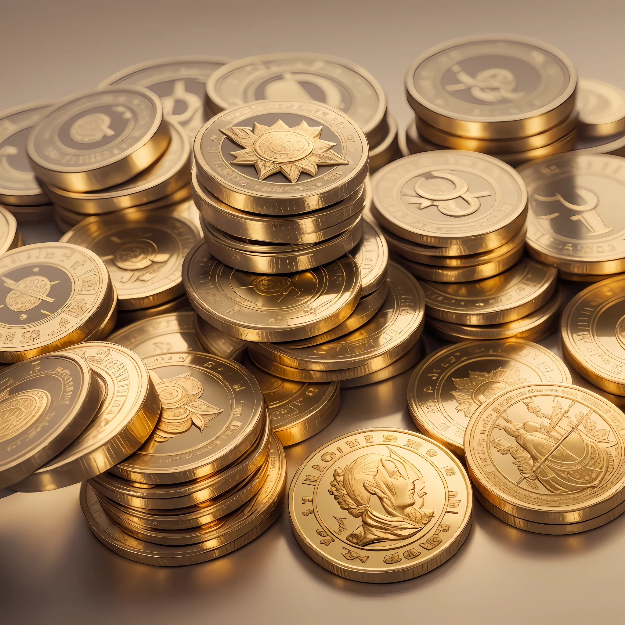 A gold coin, --v6