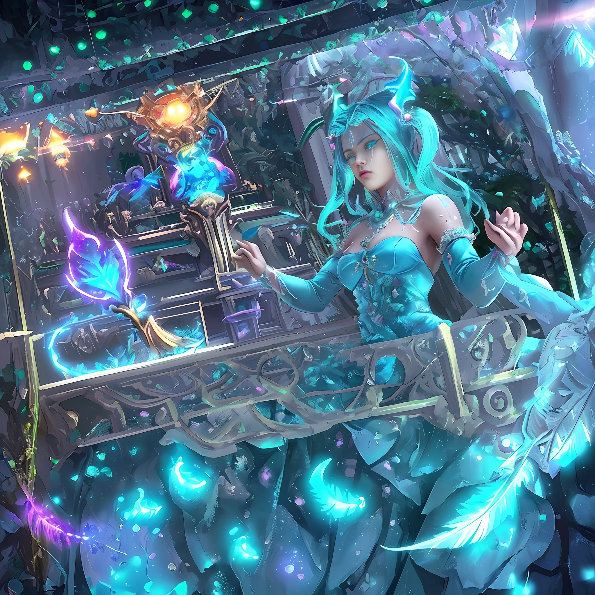 ((best quality)), ((masterpiece)), ((realistic)), full body portrait, {tanned skin}, {lillith}, 1girl, (((celestial))), deity, {devil horns}, {delicate and beautiful gothic ball gown}, {teifling goddess}, light particles, halo, looking at viewer, (bioluminescent:0.95) ocean, bioluminescent, piercing glare, celestial bioluminescent eyes, vibrant, (((colourful))), color, (glowing, glow), (beautiful composition), cinematic lighting, intricate, (symmetrical:0.5), whimsical, {dynamic lens}, ((dynamic angle)), (((corrupted celestial feathers falling in background))), {hair flowing majestically in the wind}, ((age 24)), ahegao, (((age 32 face))), ((slender delicate face)), ((hands frantically reaching toward viewer)), ((seductive plot)), (((psychotic:evil expression))), (((murderous plot))), {Meteor shower lighting scene}, 8k