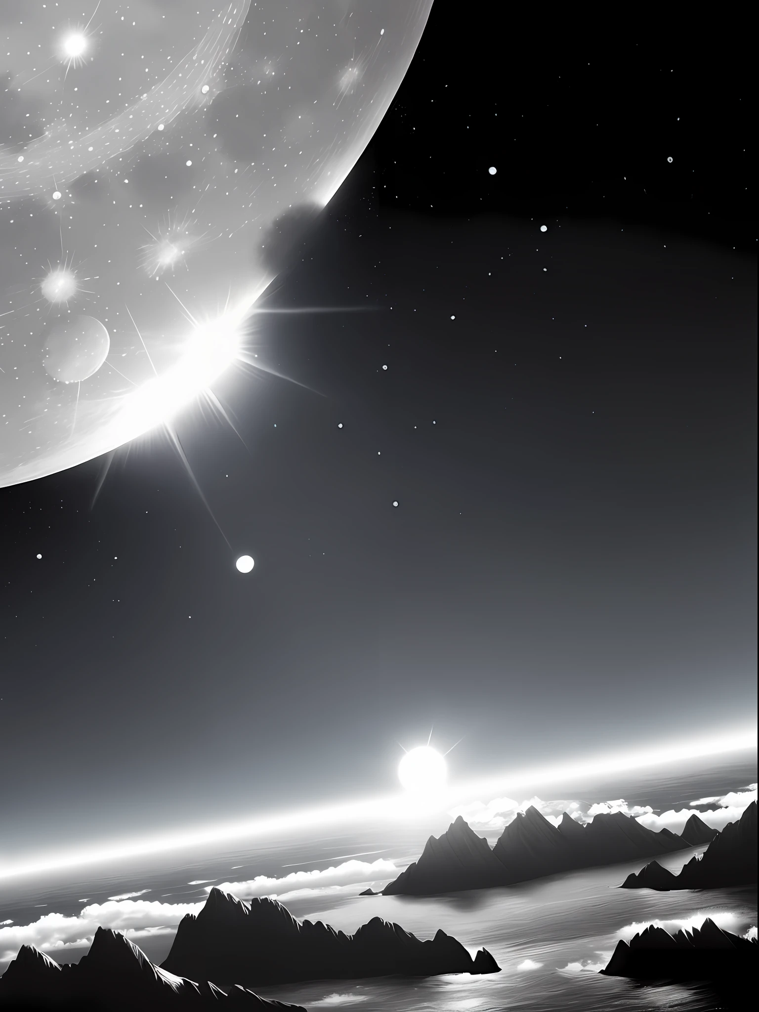 (background:1.2,day:1.1),(sun and moon:1.2), high contrast, beautiful colors, dynamic scenery, panoramic shot.