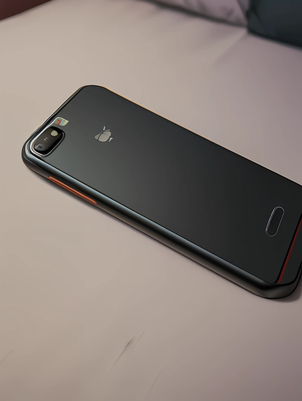 mobile phone lying on the bed, realistic, ultra HD, sharp focus, close up, 8k, masterpiece