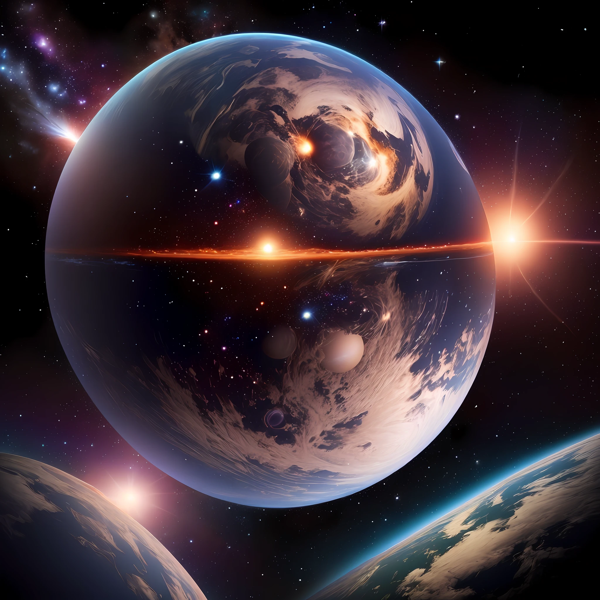 A lonely planet in the universe.