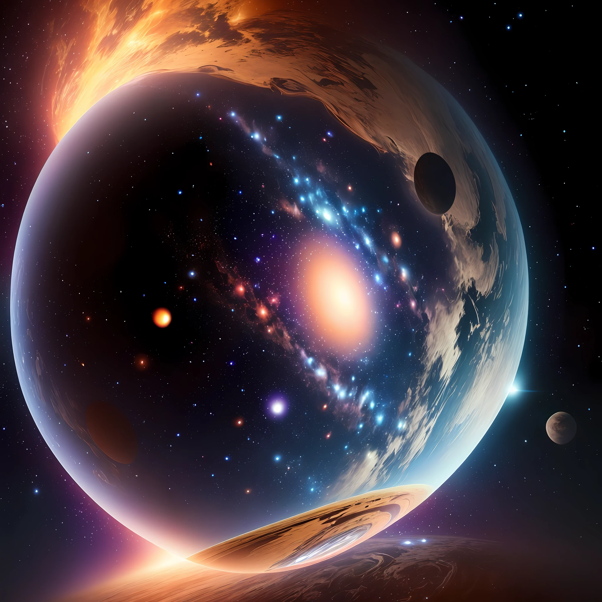 A lonely planet in the universe.