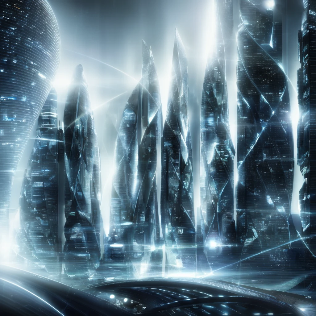 (future city), (intelligence), (spaceship), (humanization), (digitalization), (diverse) city, Surrealism, high detail, Cubist Futurism, chiaroscuro, depth of field, cinematic lighting, UHD, high details, best quality, highres, masterpiece, accurate