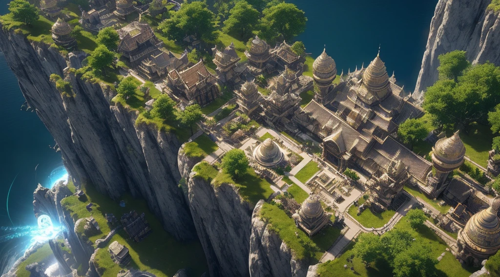 8k, ultra-high resolution, extreme details, top-down lighting, unreal, bokeh, dragon, solo, hovering, ancient architecture, cultivating immortals