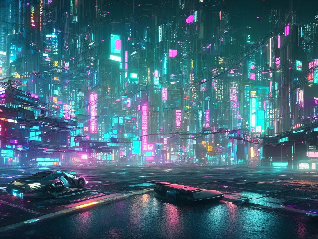 Cyberpunk city from sci-fi movie, empty streets, ((ultra detailed)), realistic, surreal, ((high quality)), ultra detailed, high definition, crazy details, (((photorealistic))), 8k