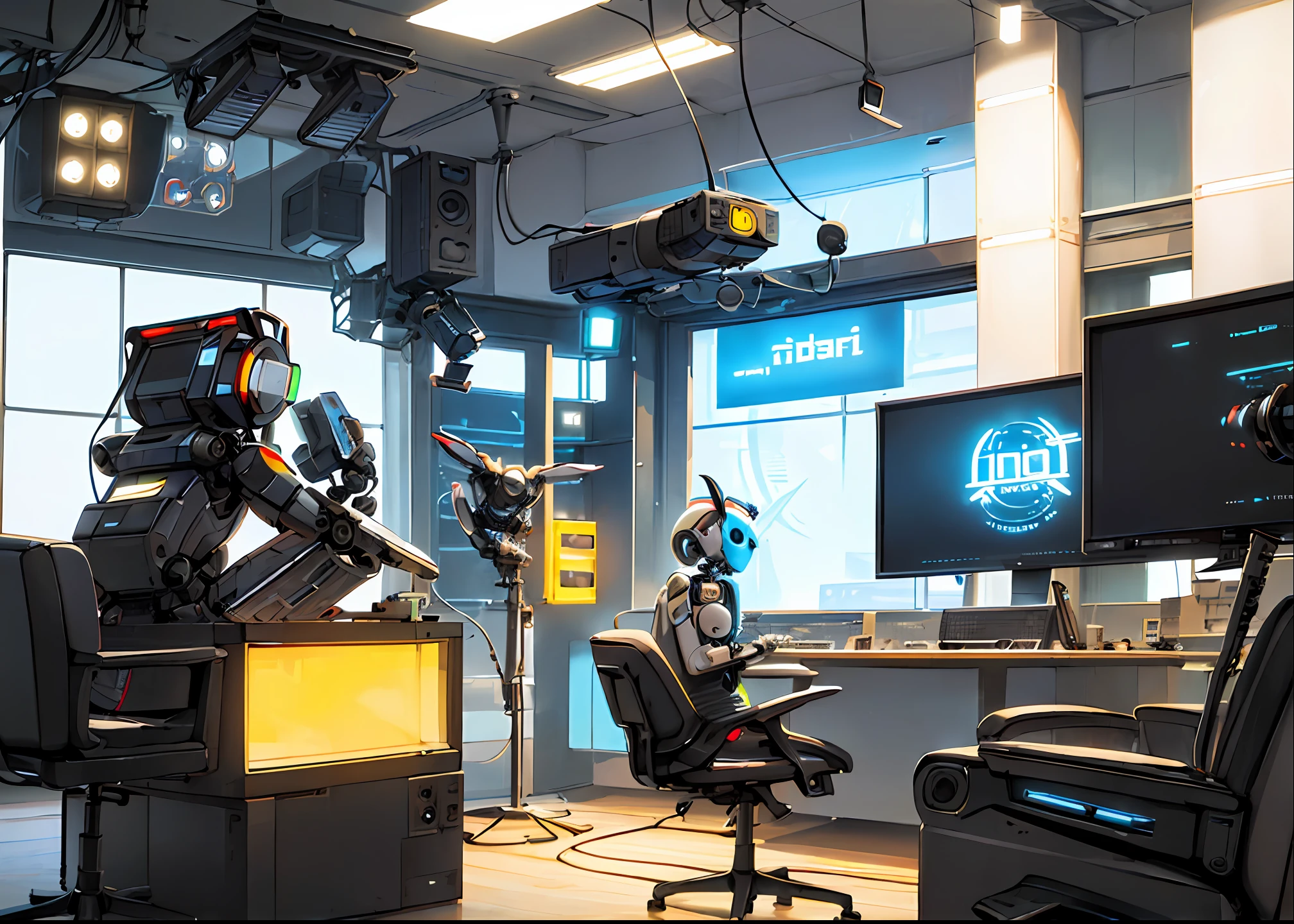 In the future, the bionic robot will act as a radio anchor, hosting a variety of radio programs in the live broadcast room of the radio station. Bright style.