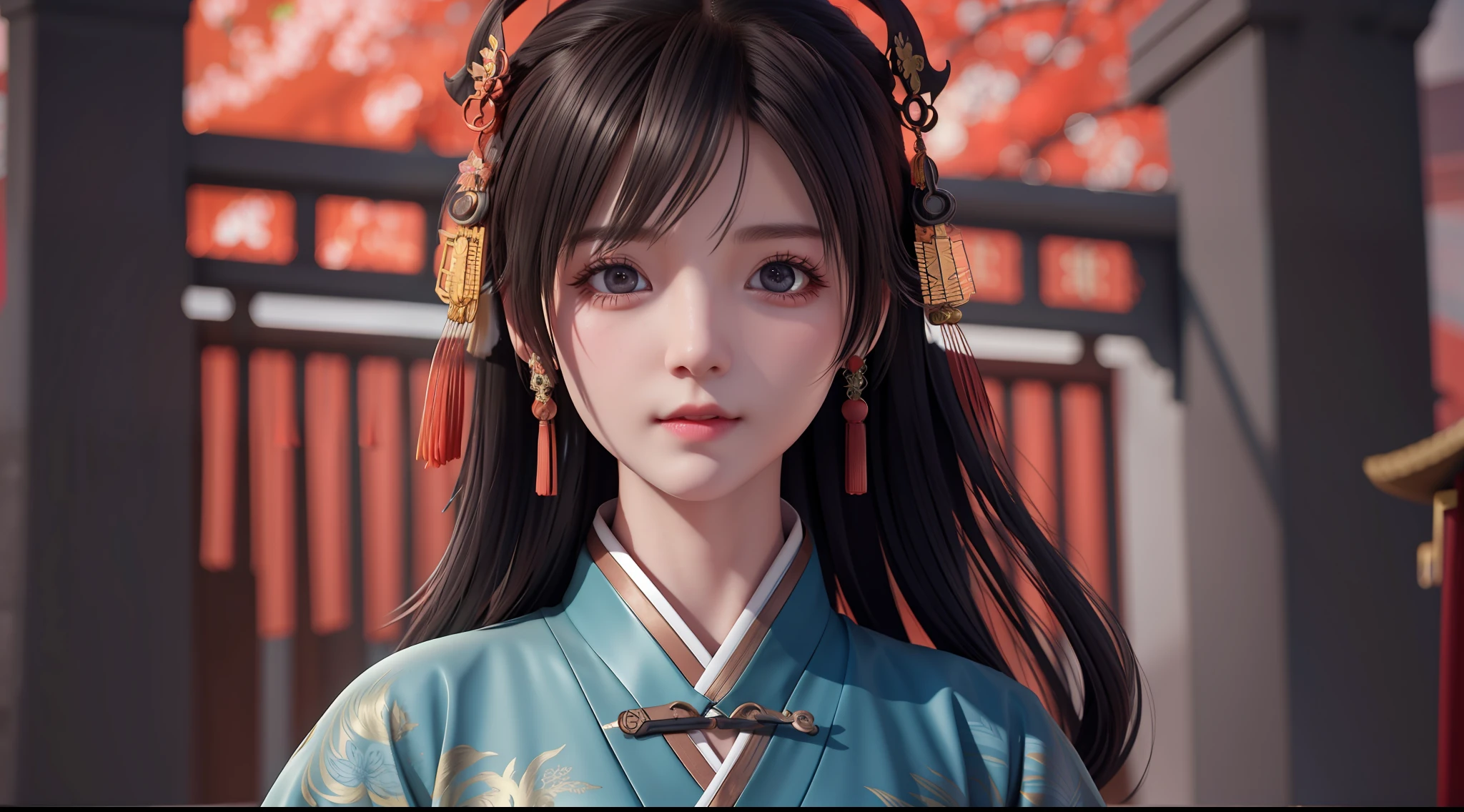 {high quality}, octane render, Ultra HD, depth of field, epic, cinematic, ancient China, 1girl, cute face, solo,