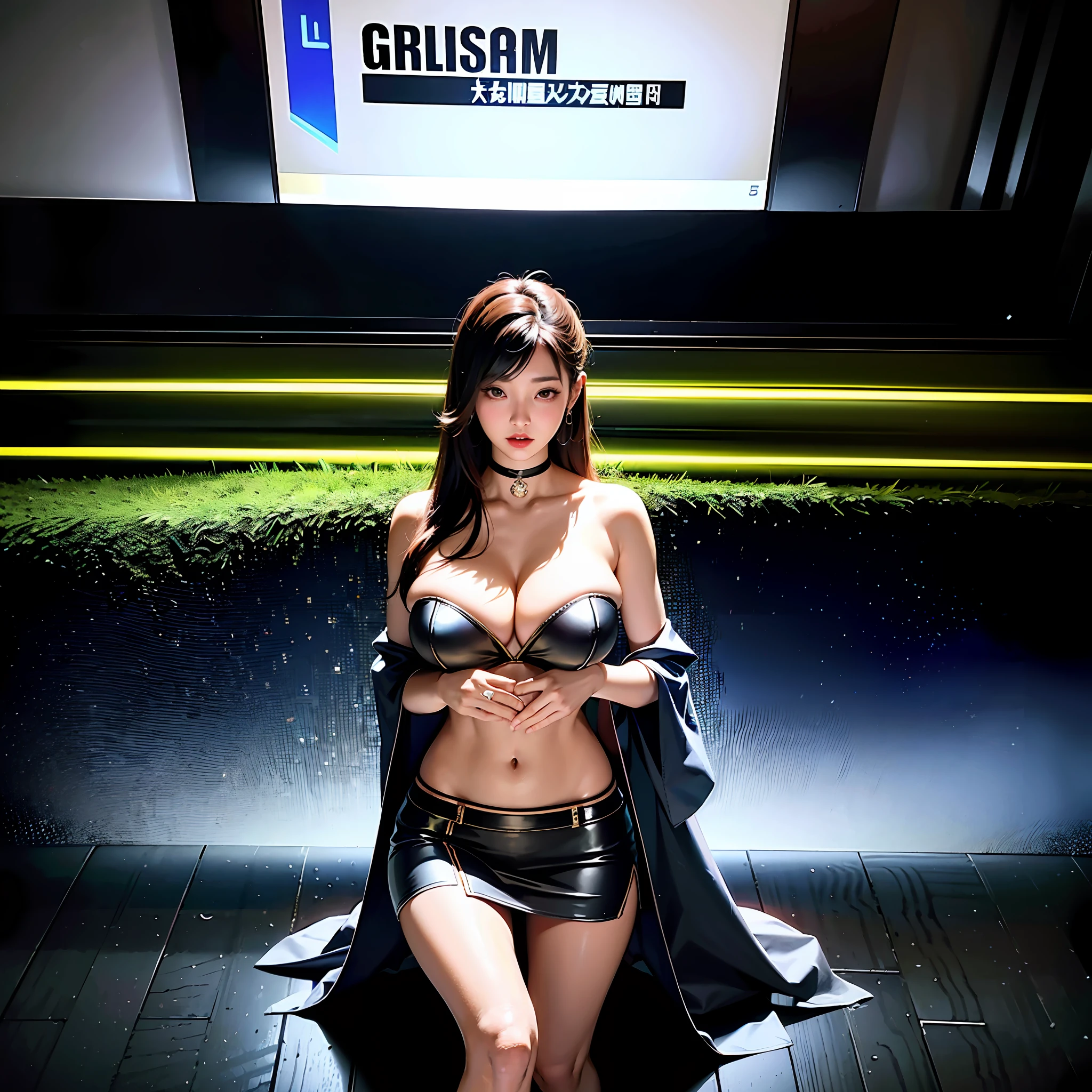 ahri cosplay as a female gamer wearing earphones and behind her is a gaming computer, 8k, sexy full shot body photo of the most beautiful artwork in the world, illustration, cinematic light, fantasy, highres, highest quallity, ultra detailed, best quality, masterpiece, (detailed face), sexy mature woman wears a shirt and (torn) fullbody (transparent galaxy) cloths coat, floating cloth, choker, glowing (sexy) forest plants with neon details, open shoulders, (focus on body:1.25), night, torn mini skirt ,a potion on hip, shoulder pads emitting magic energy, cameltoe, dark, light reflection, ((best quality)), ((masterpiece)), (high-resolution:1.2)