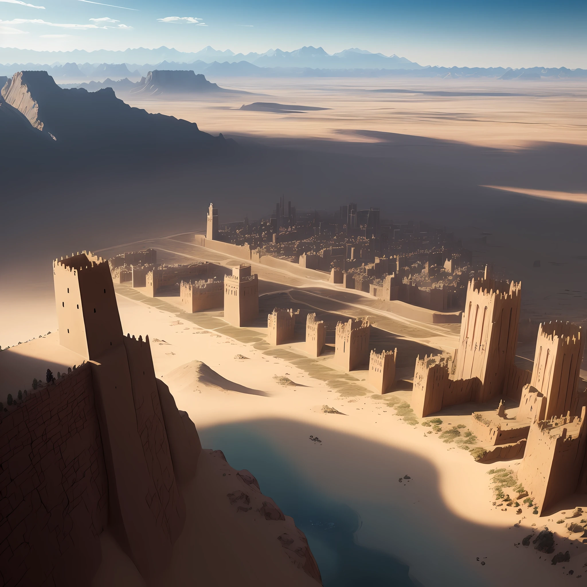 the city was built on a vast plateau surrounded by mountains and deserts. The city was protected by a high wall that seemed impregnable.