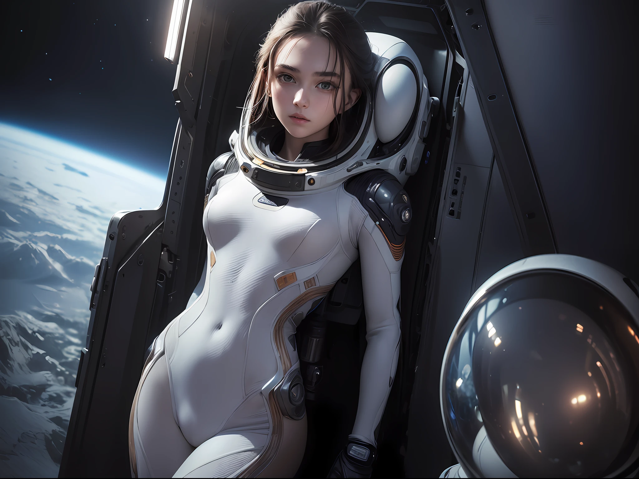 Photo, best quality, masterpiece, portrait of (18yo woman:1.2), sexy, (__advanced-science-fiction-locations__:1.3), (__advanced-science-fiction-spacesuits-II__:1.3), advanced-science-fiction-helmets, (beautiful eyes:1.3), (ultra detailed face:1.2), (looking at camera:1.1), analog, masterpiece, (detailed facial features:1.1), (pale skin:1.2), (slim body:1.4), (small breasts:1.3), detailed textured, fabric, cinematic lighting, advanced-artist-photographer,