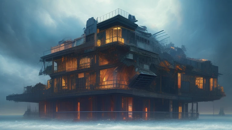 futuristic realism art, masterpiece, magnificent art, masterpiece, american hurricane with houses inside being torn apart, high contrast, super intricate and realistic, Adobe Illustration, Trending on Artstation, photoshop, by Agostino Arrivabene, -