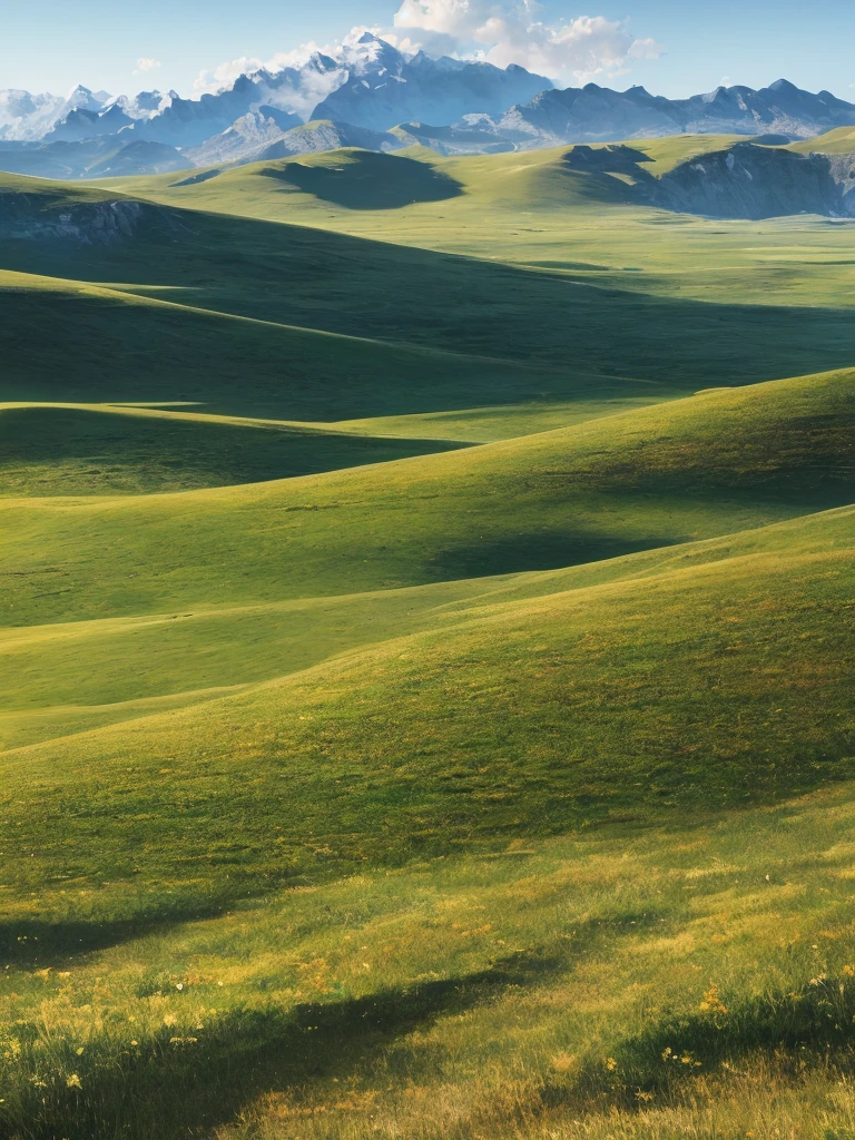 best quality, masterpiece, mountain, (grassland: 1.5), high resolution, 8k uhd, high quality, volumetric lighting, high resolution, 4k, 8k,