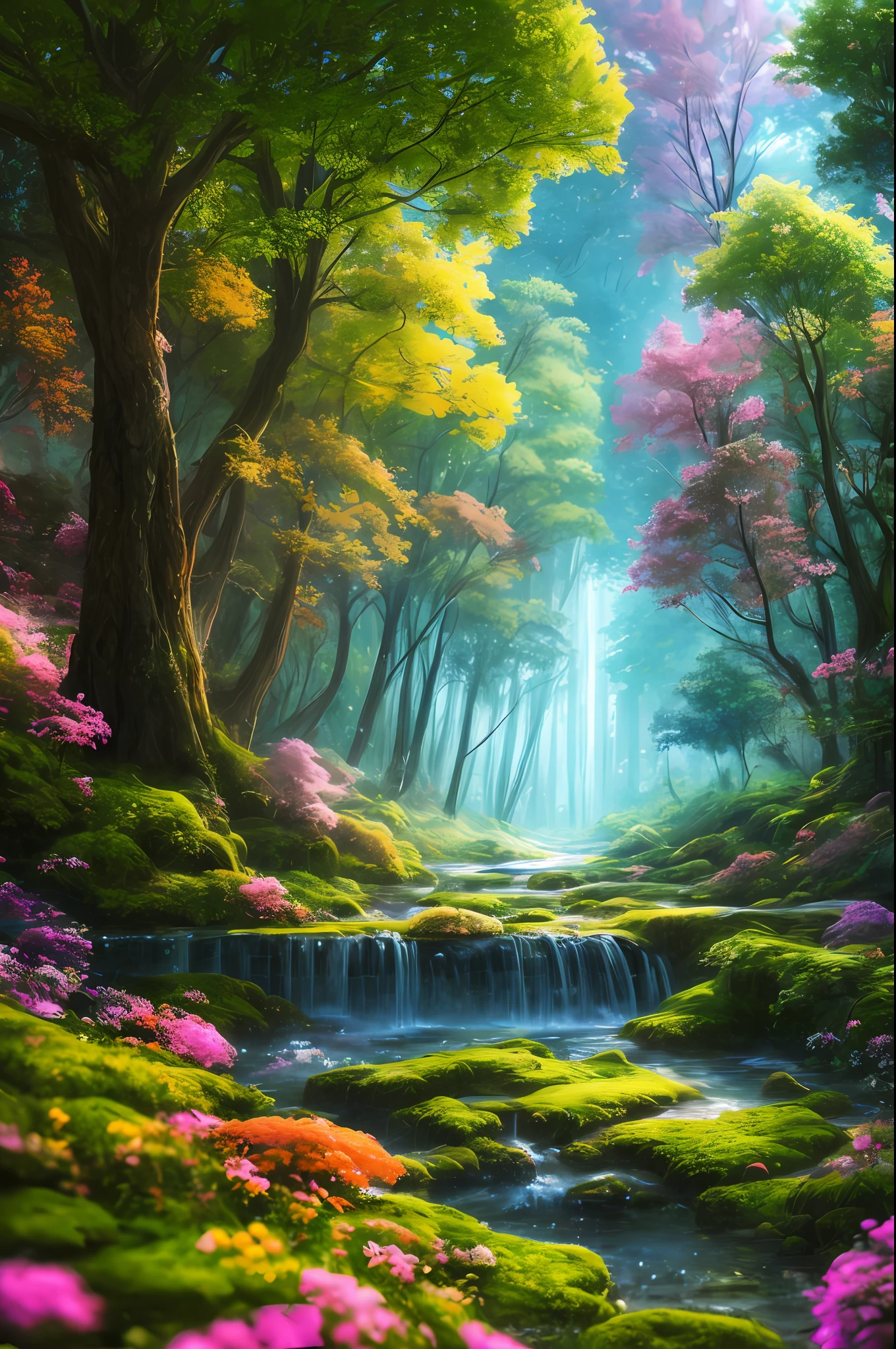 masterpiece, best quality, high quality,extremely detailed CG unity 8k wallpaper, An enchanting and dreamy scene of a fantasy forest, with towering trees, glowing mushrooms, and hidden fairy glens, creating a sense of mystique and enchantment, artstation, digital illustration, intricate, trending, pastel colors, oil paiting, award winning photography, Bokeh, Depth of Field, HDR, bloom, Chromatic Aberration ,Photorealistic,extremely detailed, trending on artstation, trending on CGsociety, Intricate, High Detail, dramatic, art by midjourney