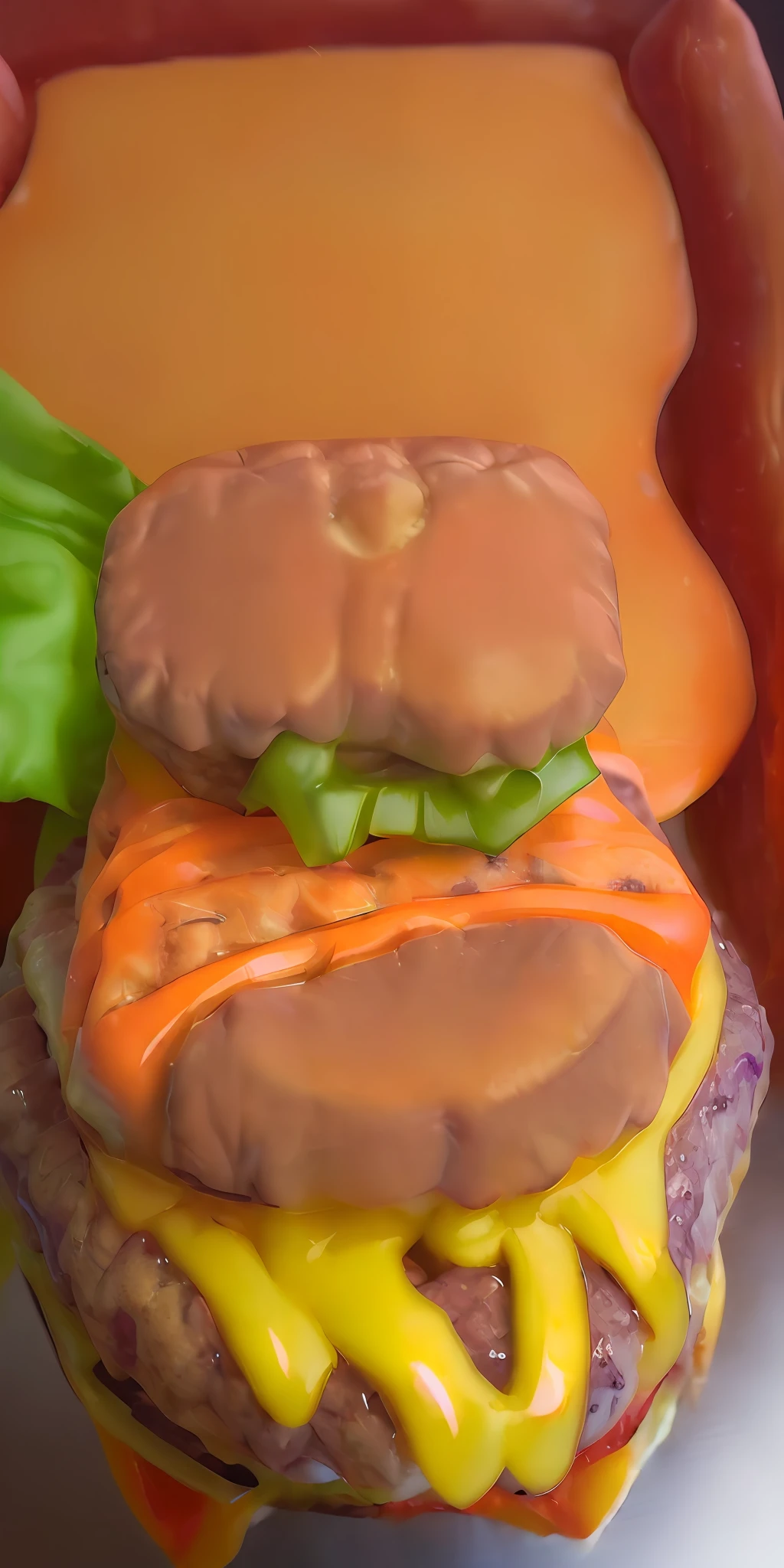 ((best quality)) (detailed) (juicy cheeseburger, vibrant and appetizing colors, mouth-watering details:1.8) against a dark orange background, professional color grading, centered, window lighting, sharp focus, advertising, octane, unreal, high-resolution food photography, masterpiece, ultra detailed, highly detailed, high definition, perfect composition, intricate, cute and beautiful, award-winning photography, sharp details, High resolution, all in Pixar style, (high resolution and sharpness:1.4)