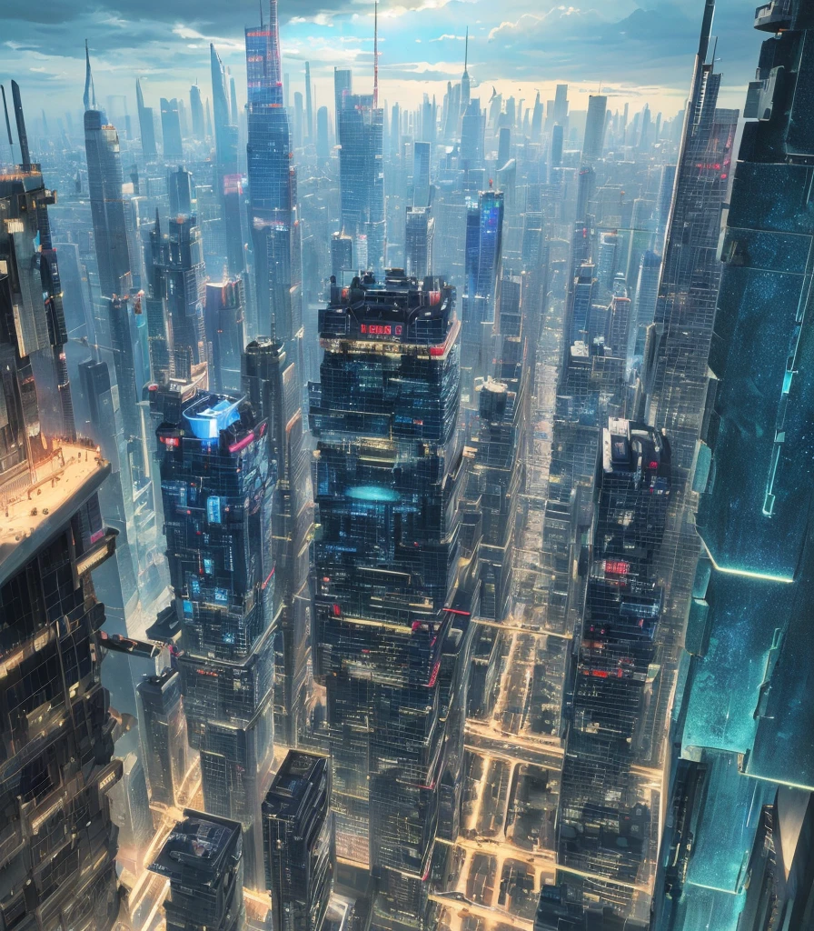futuristic cityscapes, ((Cyborg)), (irregular architecture), mechanical, (cyberpunk), (hovering trains), drones, realistic lighting, (abyss) masterpieces, high quality, beautiful graphics, high detail, ((looming flying saucers and ships in the sky)), vision (wide-angle lens), ultra-high resolution (realism: 1.4), ultra-high quality, extremely detailed CG Unity 8k wallpapers, aesthetics, award-winning photography, realism, high detail, detail enhancement, blur removal, The art of intricacies and travel. Visually stunning. Beautiful futuristic city, beautiful city, Chinese dream land, pexels, blue hour photography, Chinese dreamland, spectacular clouds, fantasy clouds.