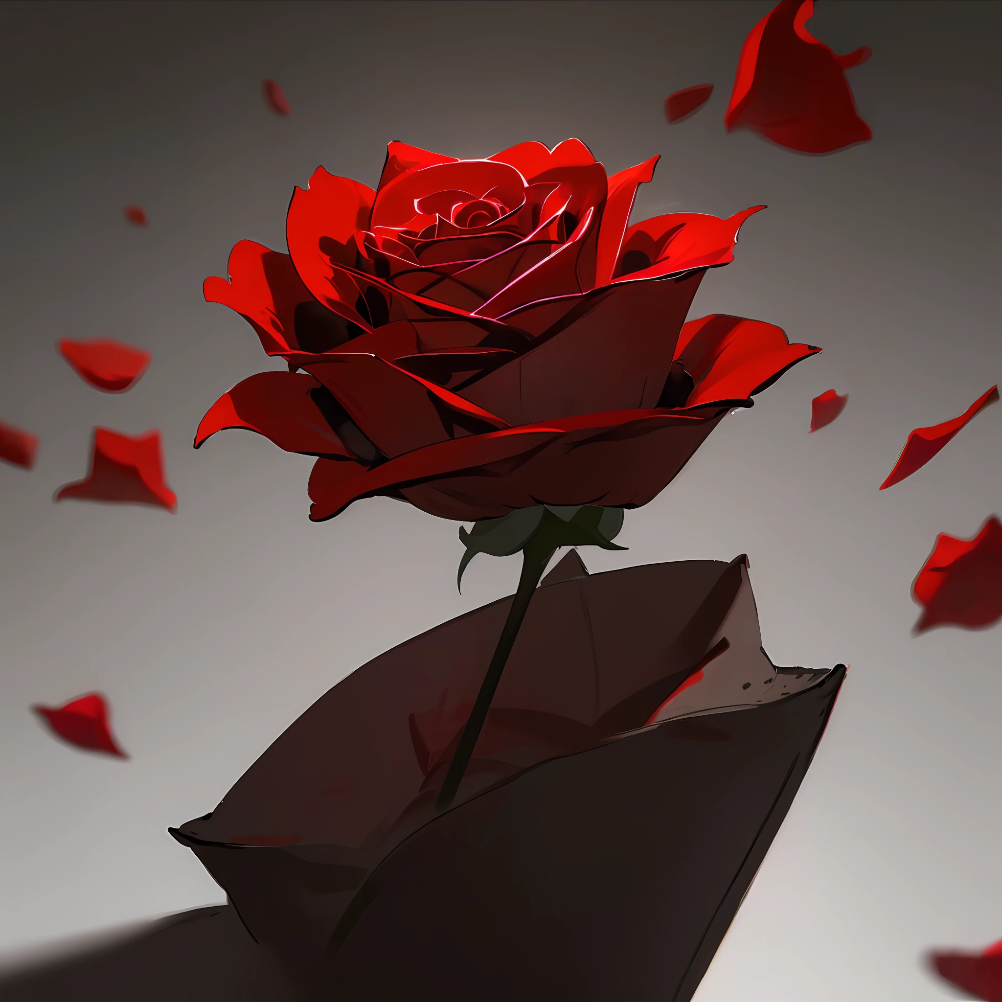 Red rose shooting, close-up, background pure black, interior lighting, real details, realistic style