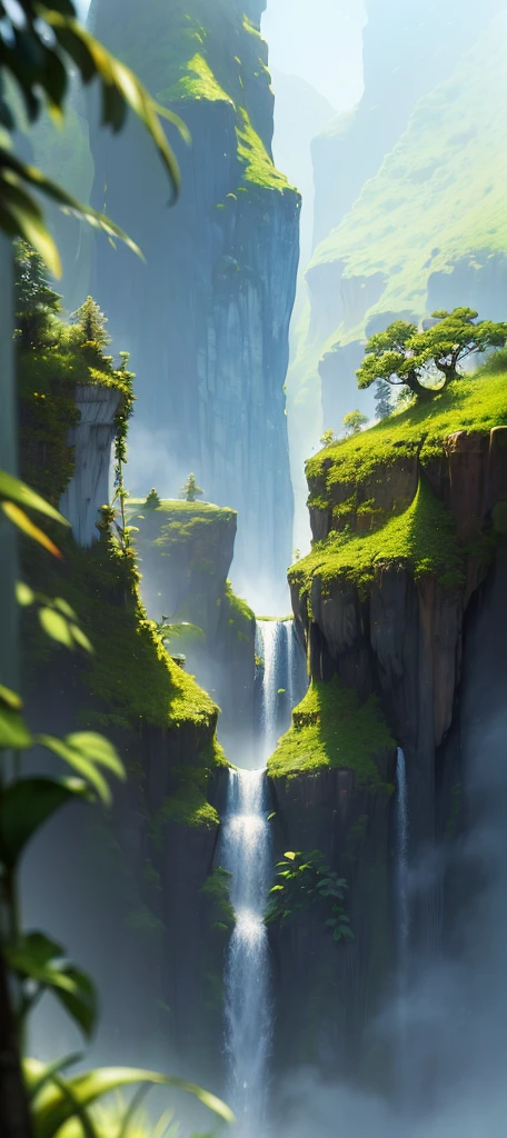 (Masterpiece, Best Quality, High Quality, Highres:1.4), Detailed, Extremely Detailed, Ambient Soft Lighting, 4K,Blurry, Blurry Background, Depth of Field, Bokeh, DOF, Fog, Bloom
Outdoors, (Nature, tropical forest:1.2), (Rocks:1.2), Mountais, Plants, waterfall,