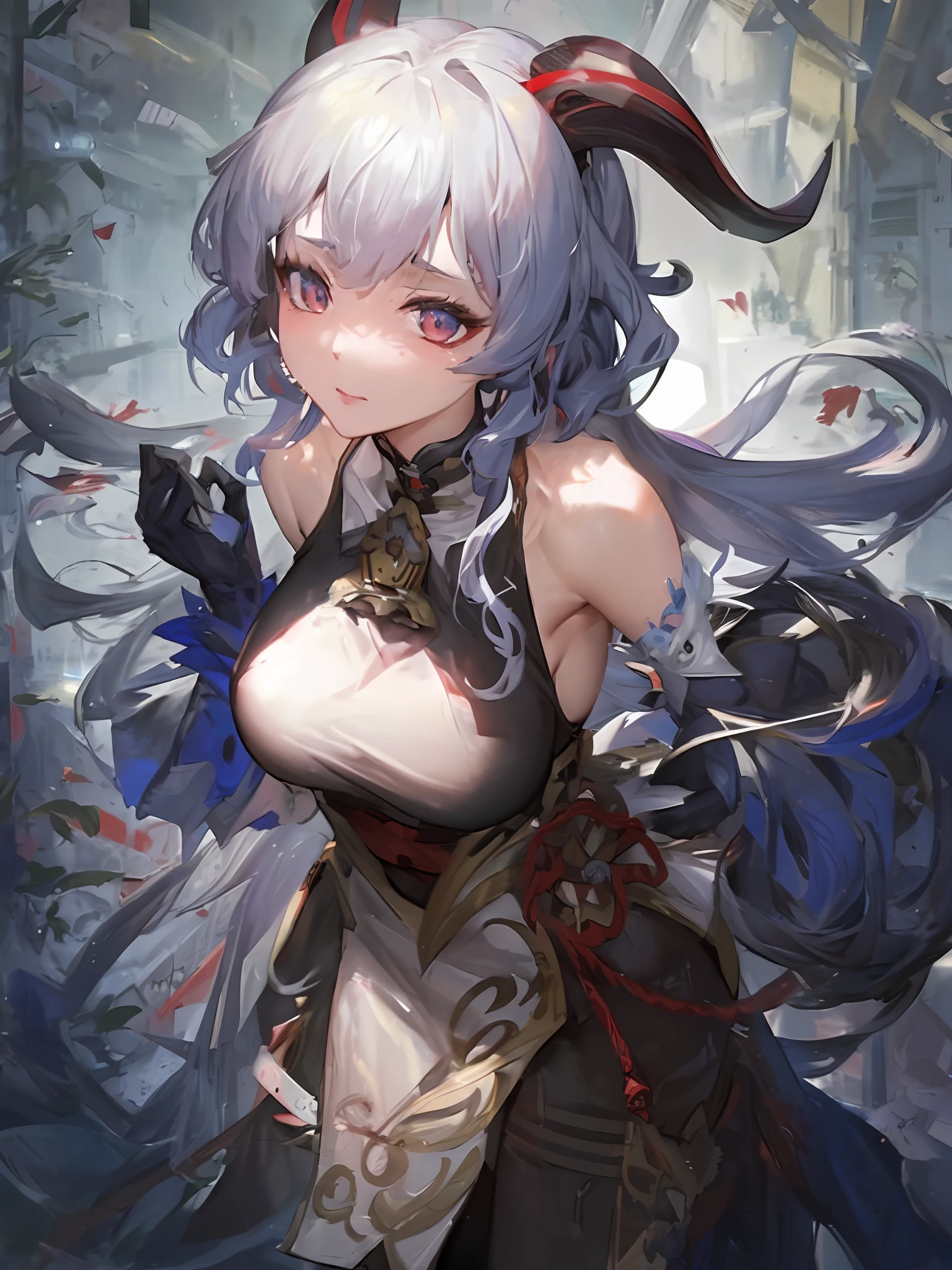 a close up of a woman with a cat in her hand, guweiz, from arknights, guweiz on pixiv artstation, 8k high quality detailed art, genshin, keqing from genshin impact, guweiz on artstation pixiv, detailed anime artwork, ayaka genshin impact, trending on artstation pixiv