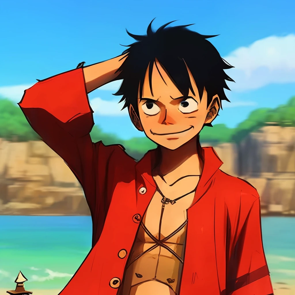 Samdoesarts, Luffy, dinamic pose