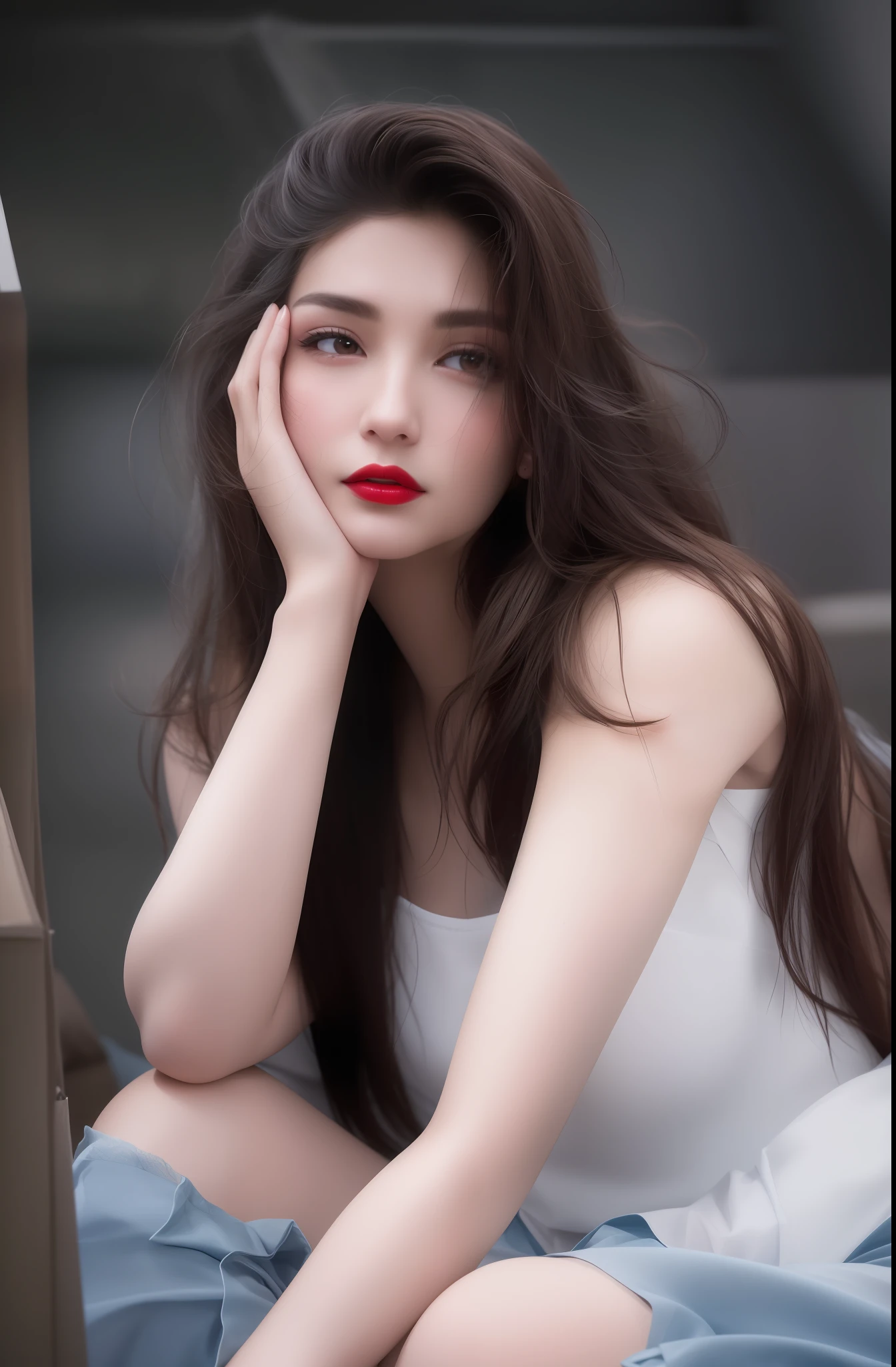 (8k, top quality, masterpiece:1.2), (realistic, photo-realistic:1.37), top quality, masterpiece, oneness, smooth and beautiful, incredible detail, Stunning, fine detail, masterpiece, top quality, official art, size large files, very detailed, highres, very detailed, beautiful girl details, very detailed eyes and face, beautiful detailed eyes, bright face, blushing nose, thin red lips, detailed lips