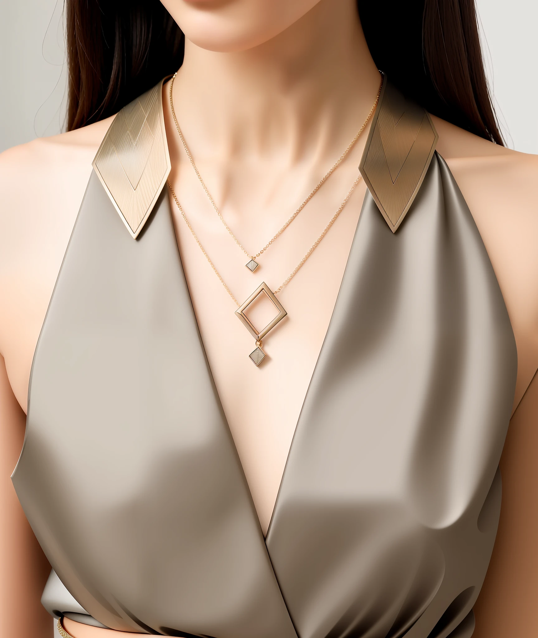 Bronze pattern, geometric jewelry, silver material Detailed grain