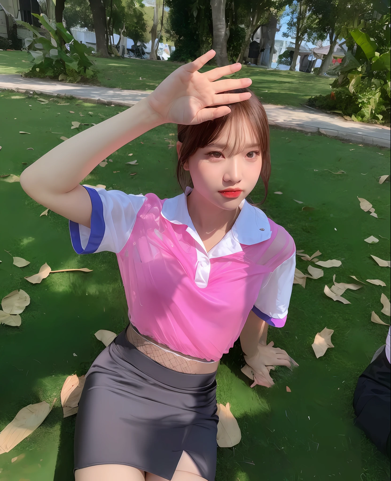 ((realistic lighting, best quality, 8k, masterpiece: 1.3)), clear focus: 1.2, 1girl, beautiful girl with perfect body: 1.4, slim abs: 1.1, ((dark brown hair, big breasts: 1.2)), ( Mesh Skirt: 1.3), Cowgirl Pose, (Outdoors, Night: 1.1), City Street, Super Fine Face, Fine Eyes, Double Eyelids, Skirt Sheer, Pink Mesh Lingerie, Sexy.