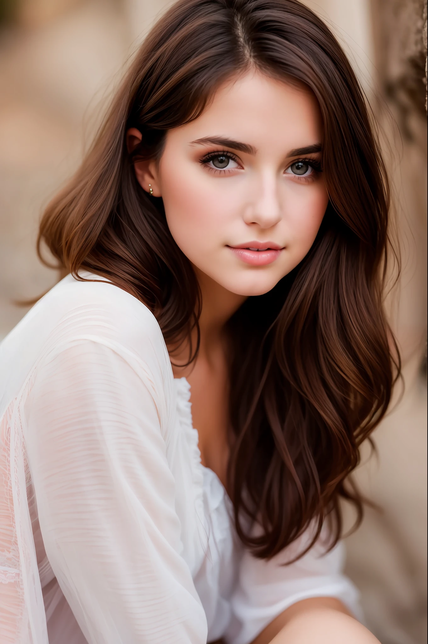 beautiful (mdchnmck:1.1) brunette woman, soft light portrait, high detail RAW color photo, eos, 8k high definition, maximum quality, Fuji, Kodak,