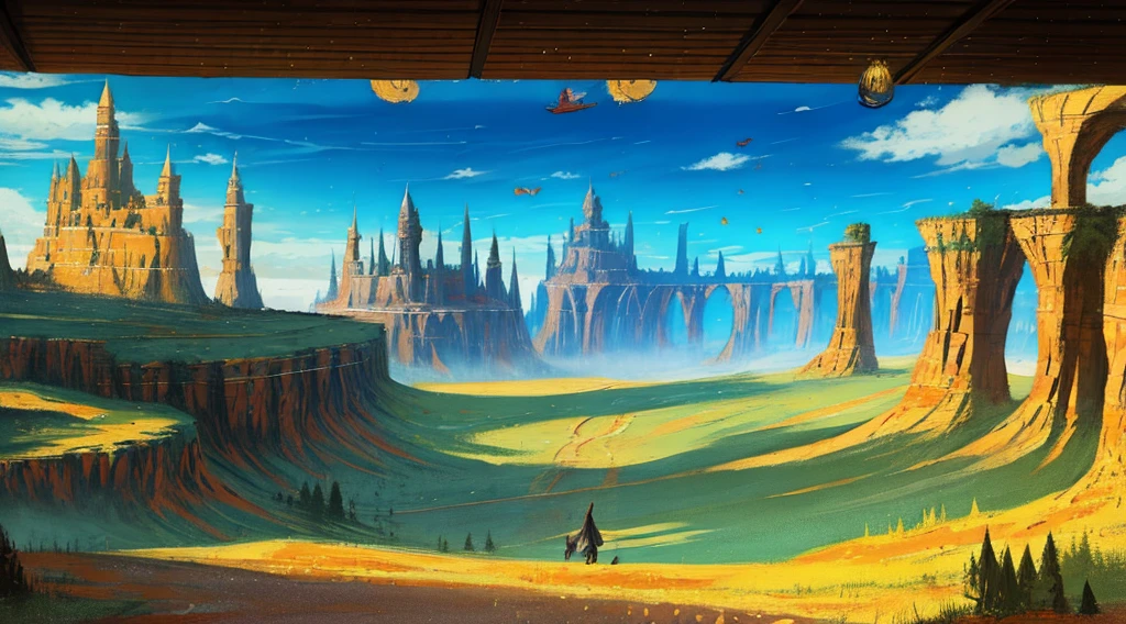 fantasy landscape, surrealism, colorful