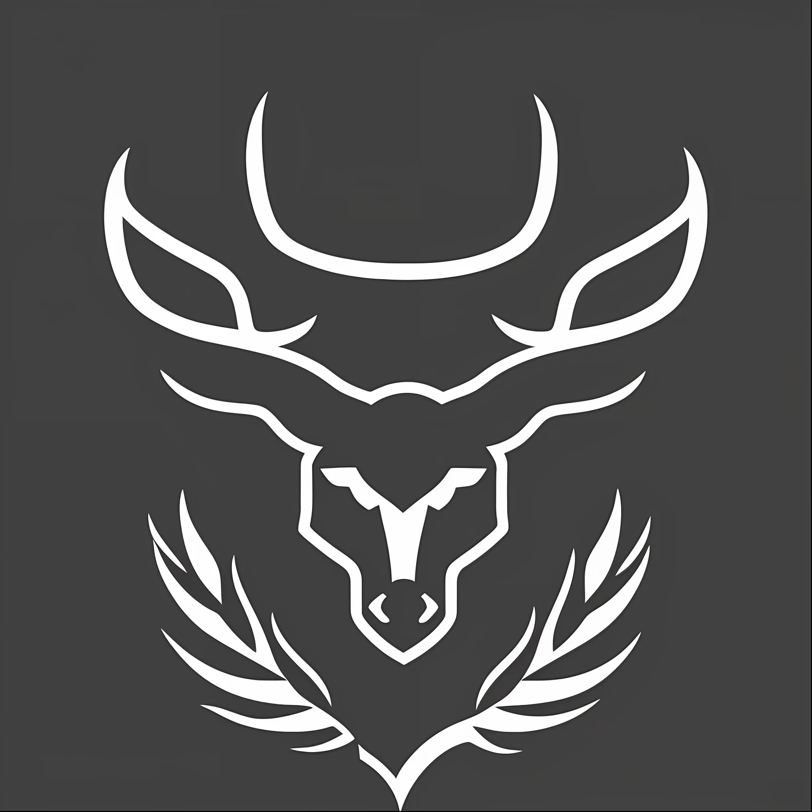 Simple black vector logo of a buck, logo, crest logo, minimalistic, (minimalistic: 1,5)