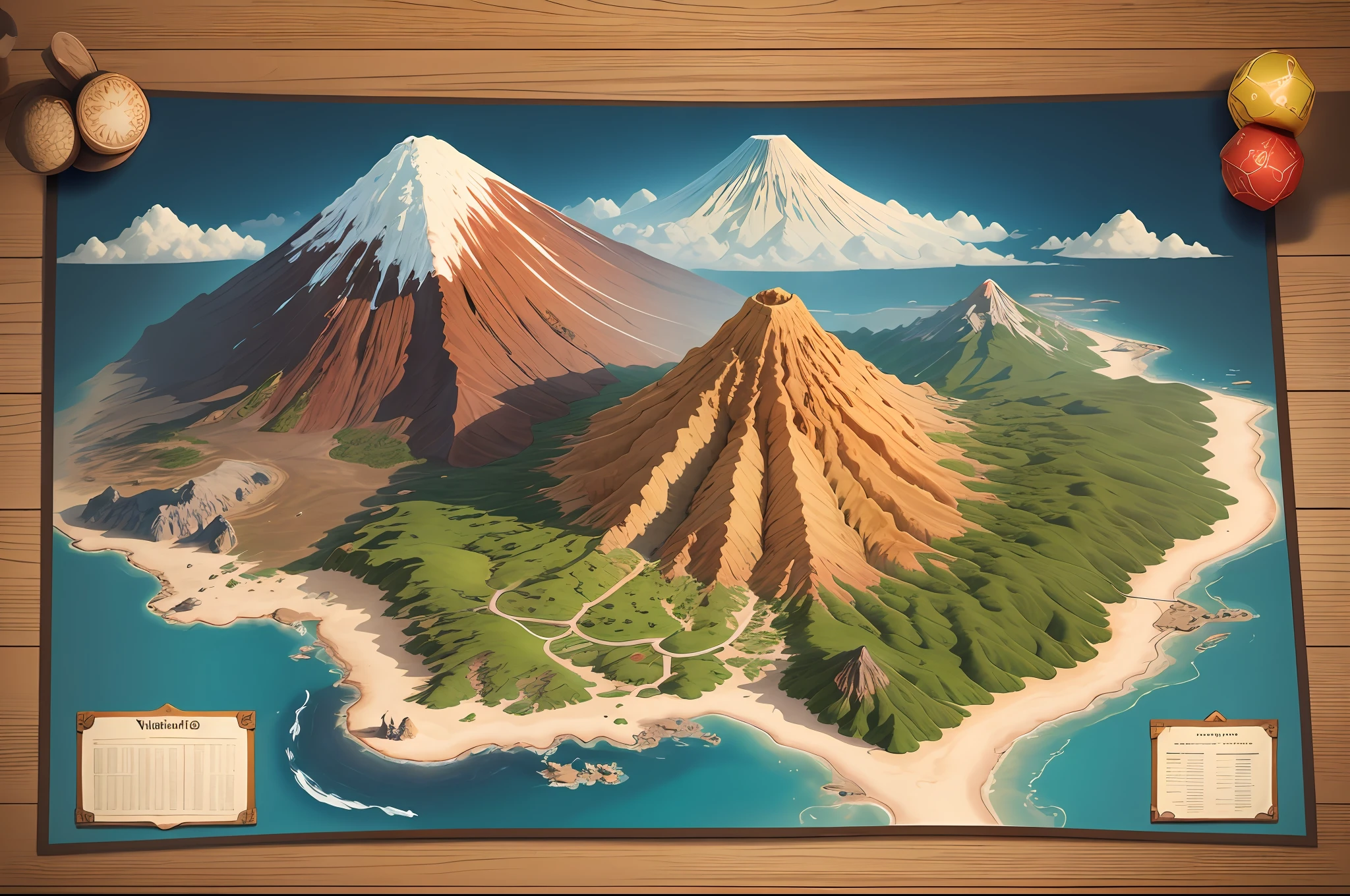A map of a volcano in table top format for rpg