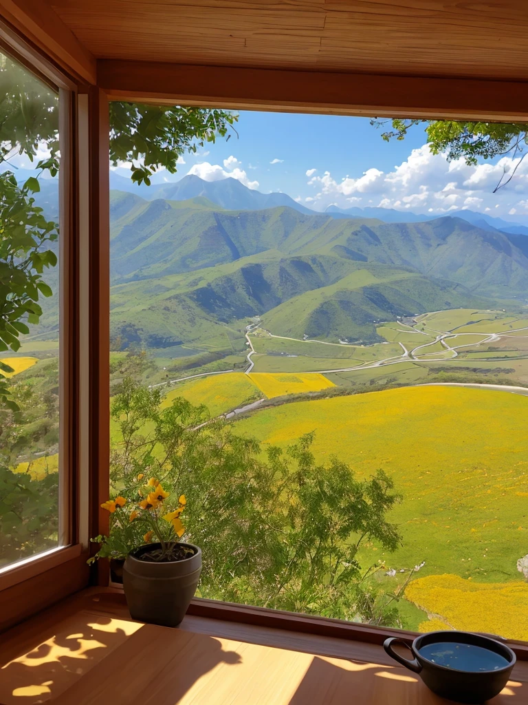 Golden Mountain on a sunny day