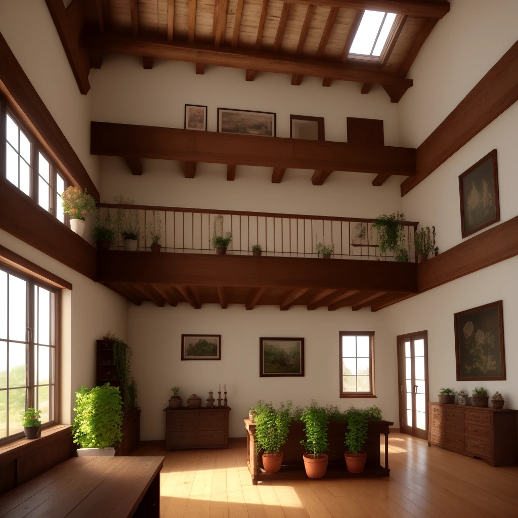 Rose garden, antique loft,