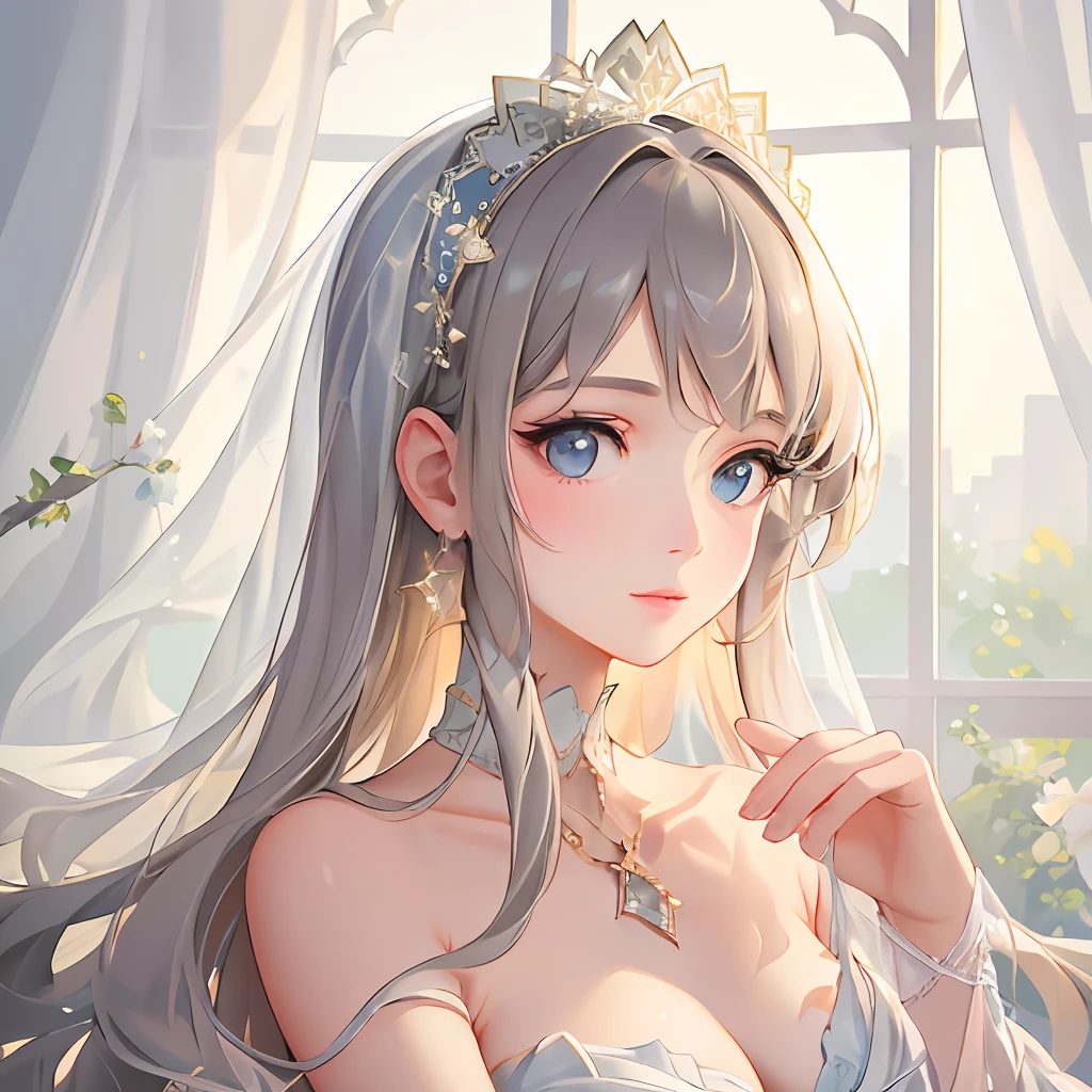 Immerse yourself in the allure of this enchanting portrait, where the artist skillfully captures the delicate features and natural charm of a truly beautiful girl, making it a timeless piece of art.