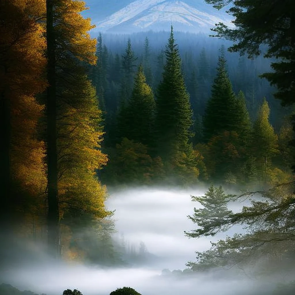 arafed mountain in the distance with fog and trees in the foreground, nature wallpaper, majestic nature scenery, beautiful iphone wallpaper, nature scenery, beautiful forest scenery, mountains river trees, stunning nature in background, hd phone wallpaper, soft forest background, beautiful forest, forest and river, landscape wallpaper, mobile wallpaper, forest scenery, hq 4k phone wallpaper